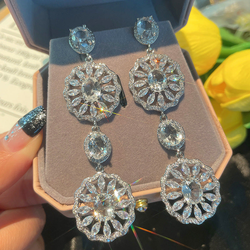 Floral Cubic Zirconia Earrings E6407