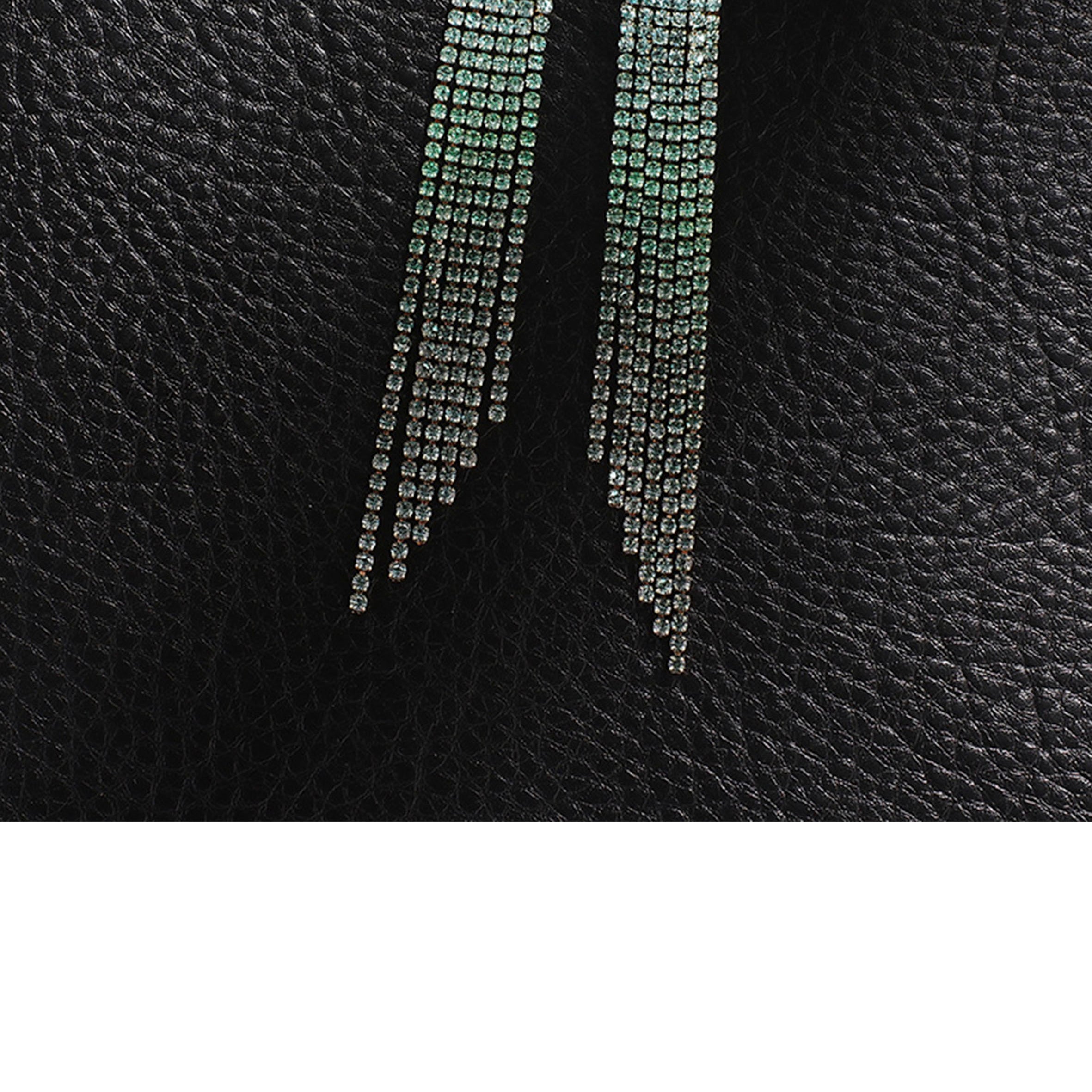 Floral Rhinestone Tassel Earrings E6513