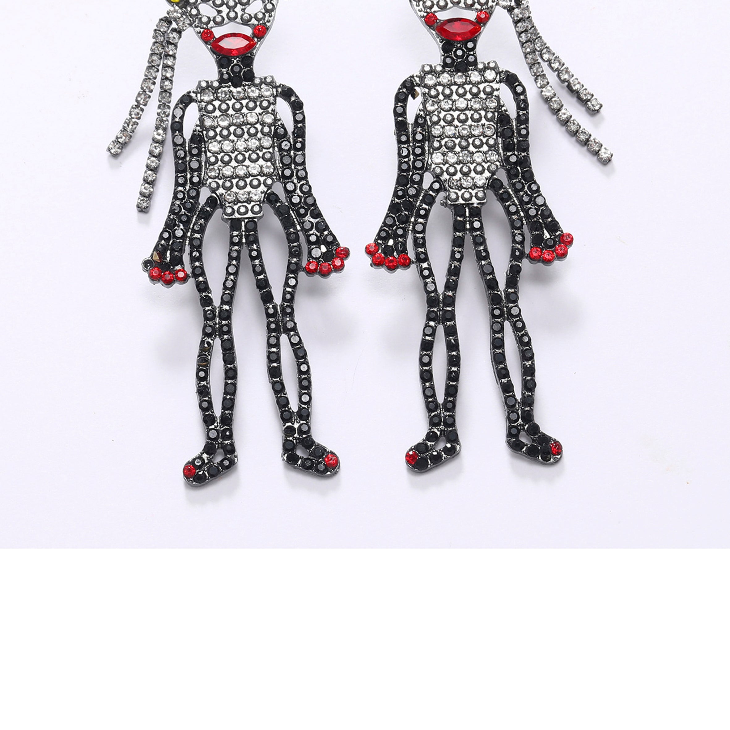 Halloween Humanoid Rhinestone Earrings E6523