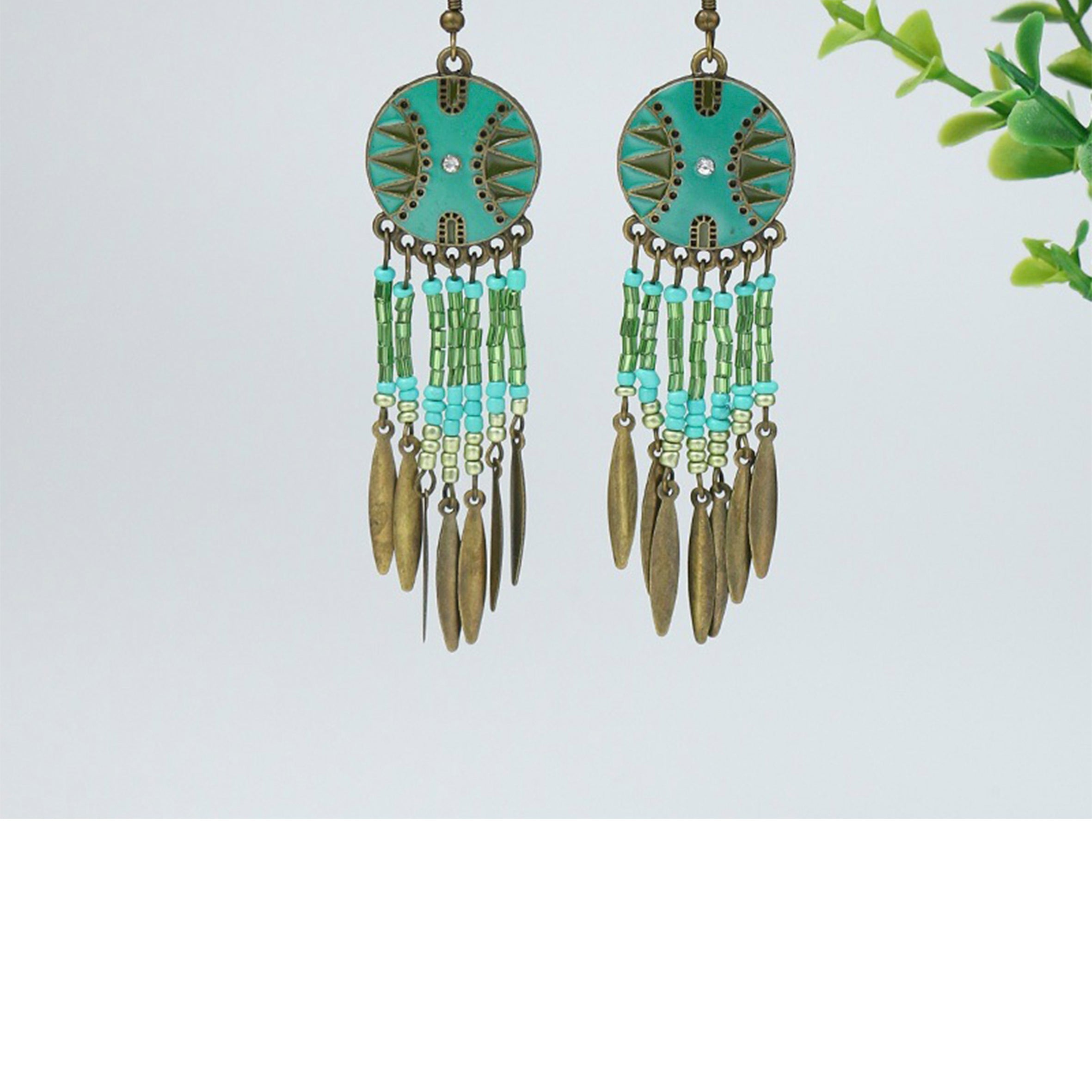 Dreamcatcher Tassel Alloy Earrings E6532