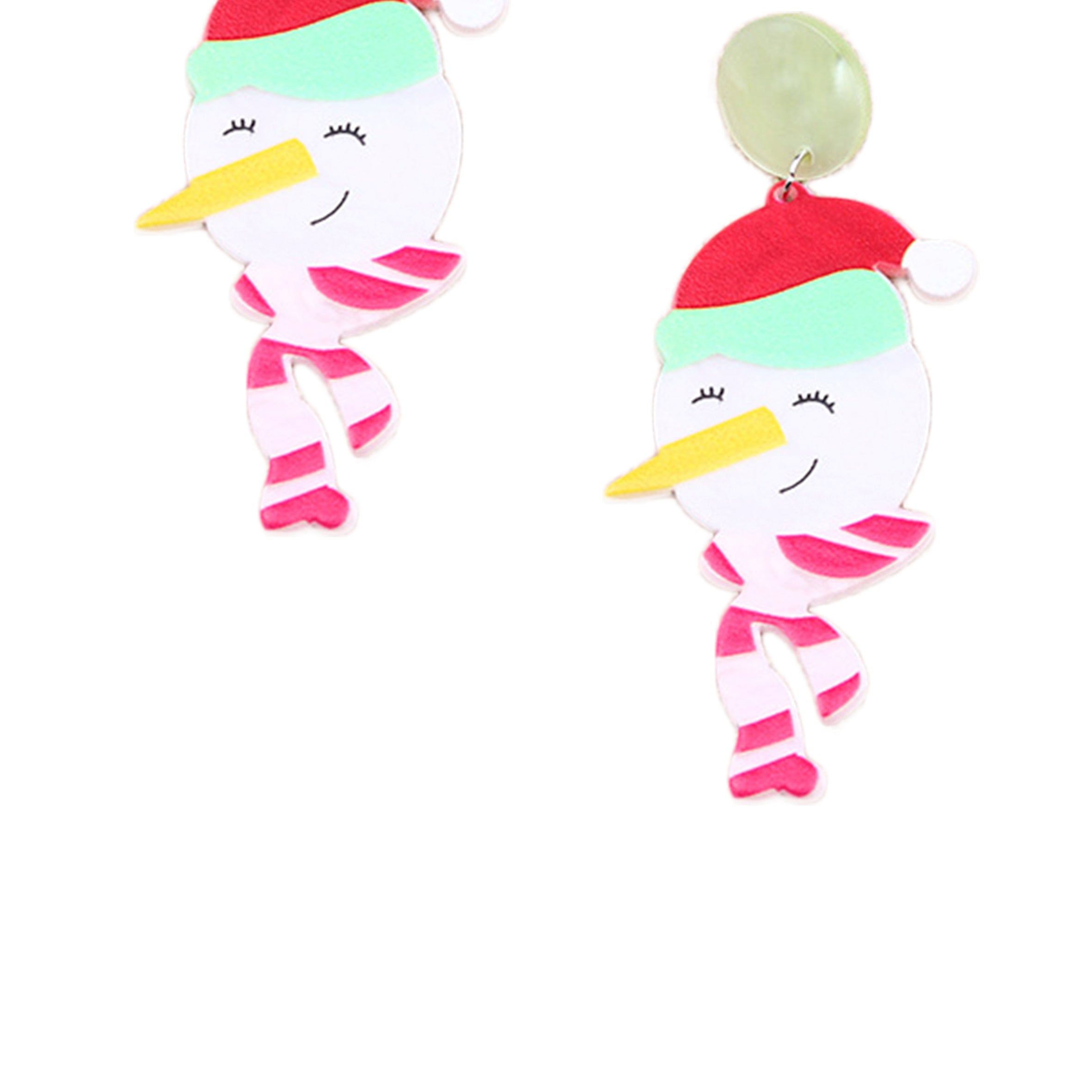 Christmas Snowman Cat Acrylic Earrings E6542