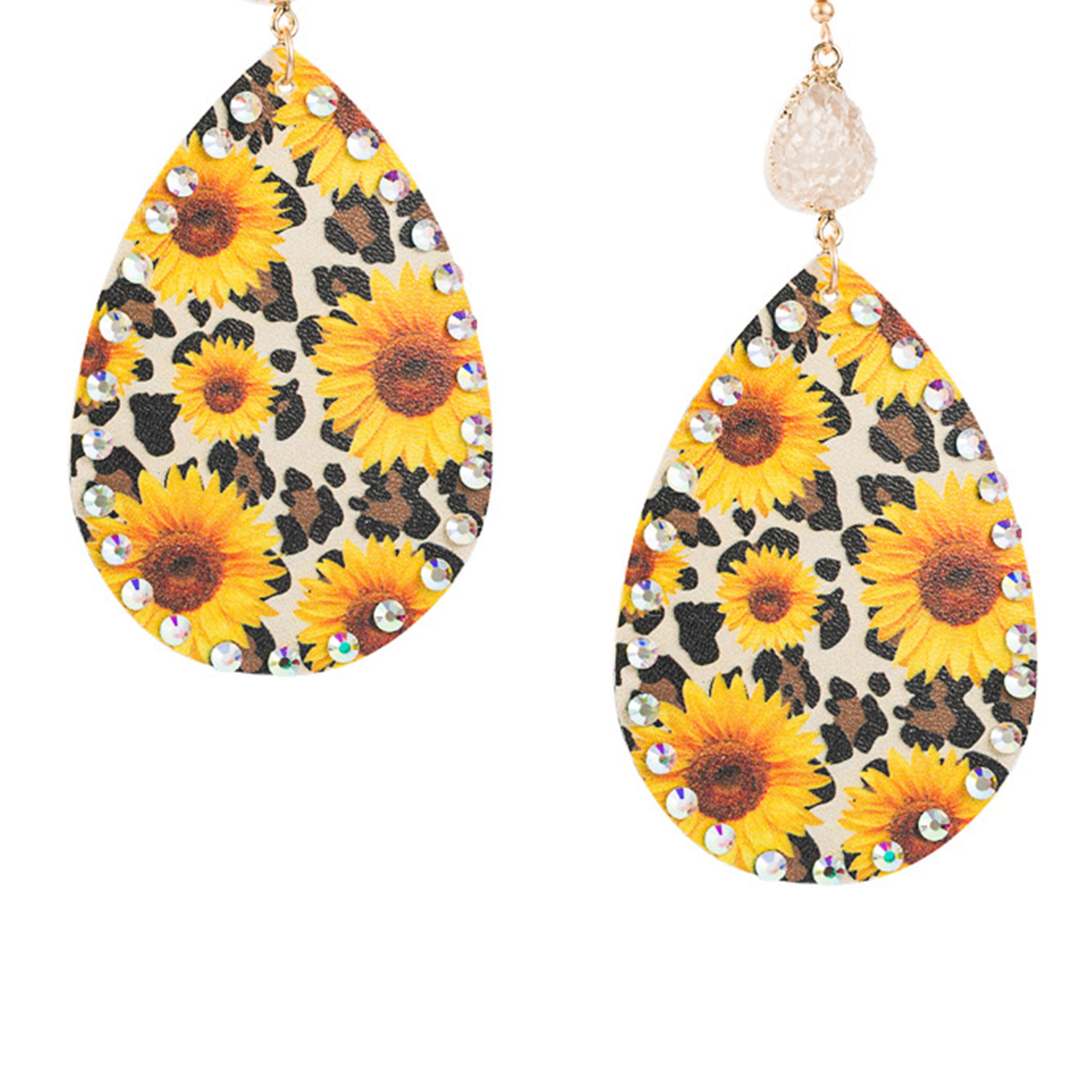 Dasiy Teardrop Leather Earrings E6544