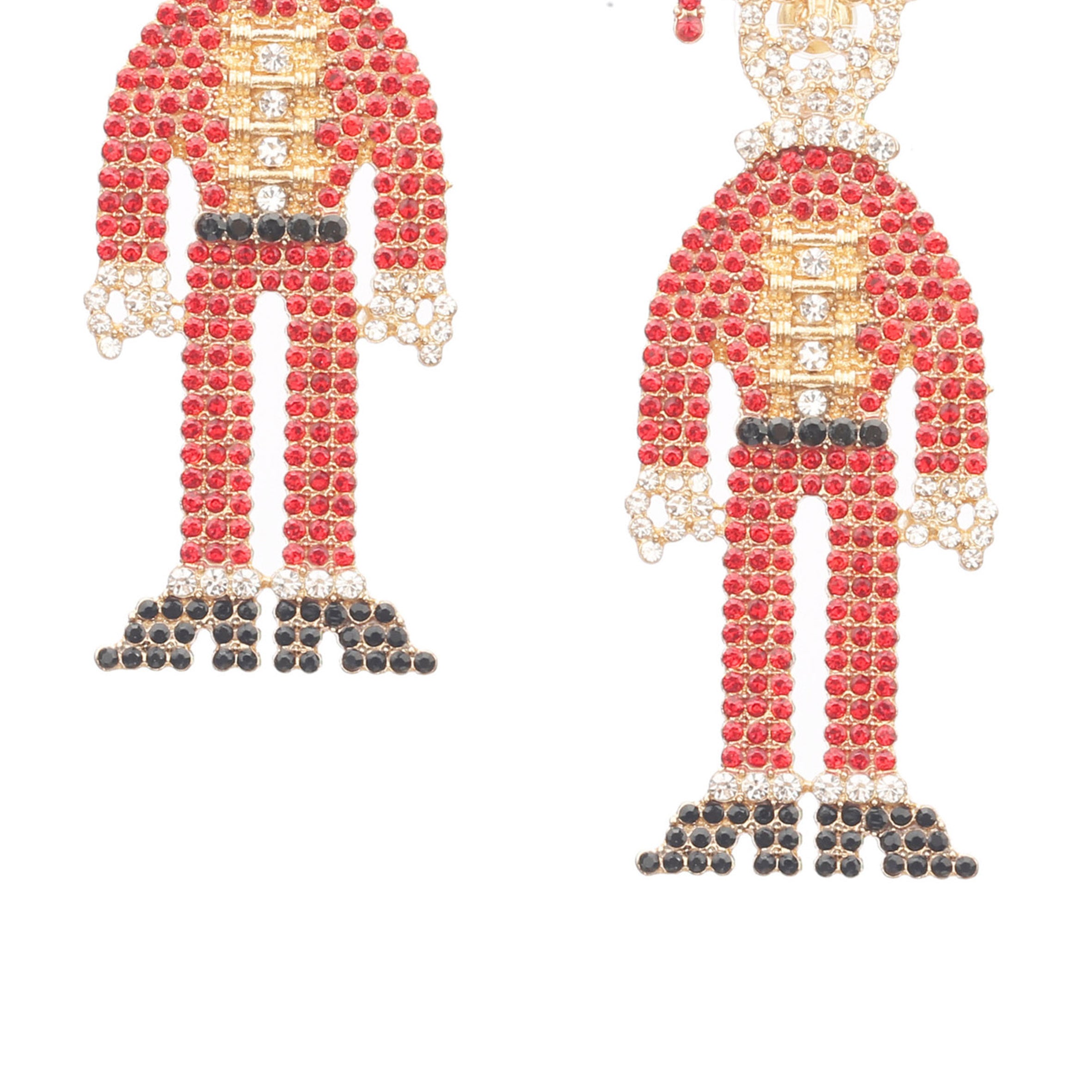 Pendientes de Papá Noel con diamantes de imitación E6583