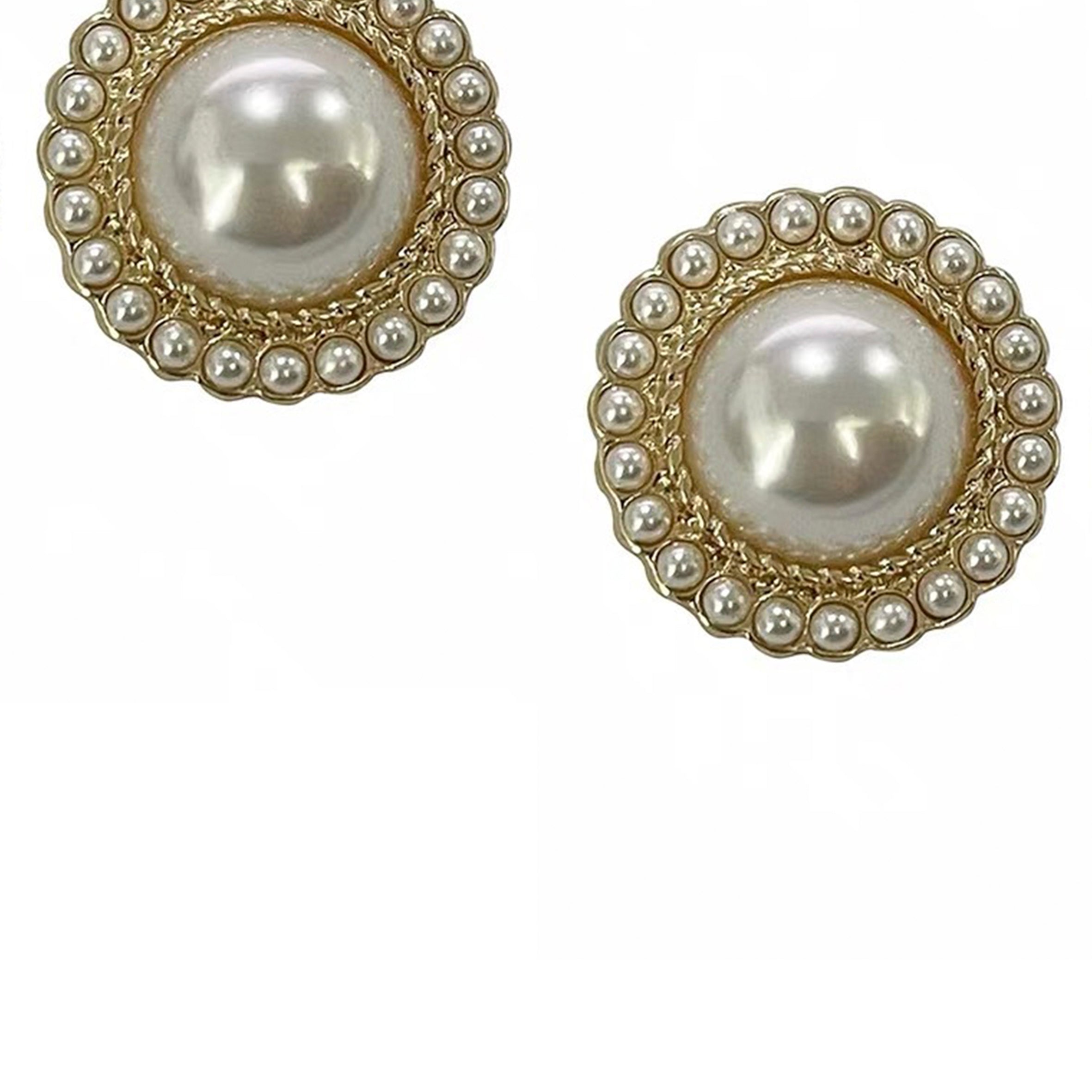 Pendientes de clip con perlas E6624