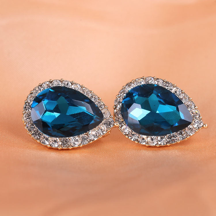 Pendientes de lágrima con diamantes de imitación E6638