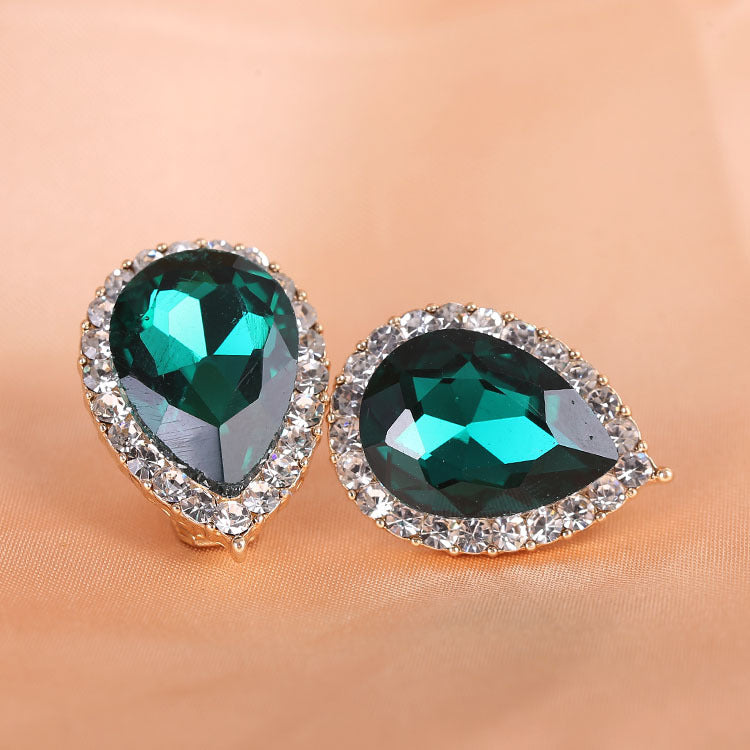 Pendientes de lágrima con diamantes de imitación E6638