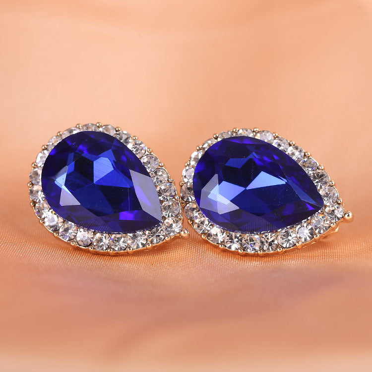 Pendientes de lágrima con diamantes de imitación E6638