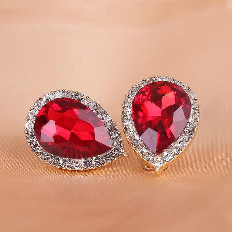 Pendientes de lágrima con diamantes de imitación E6638