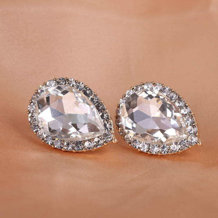 Pendientes de lágrima con diamantes de imitación E6638