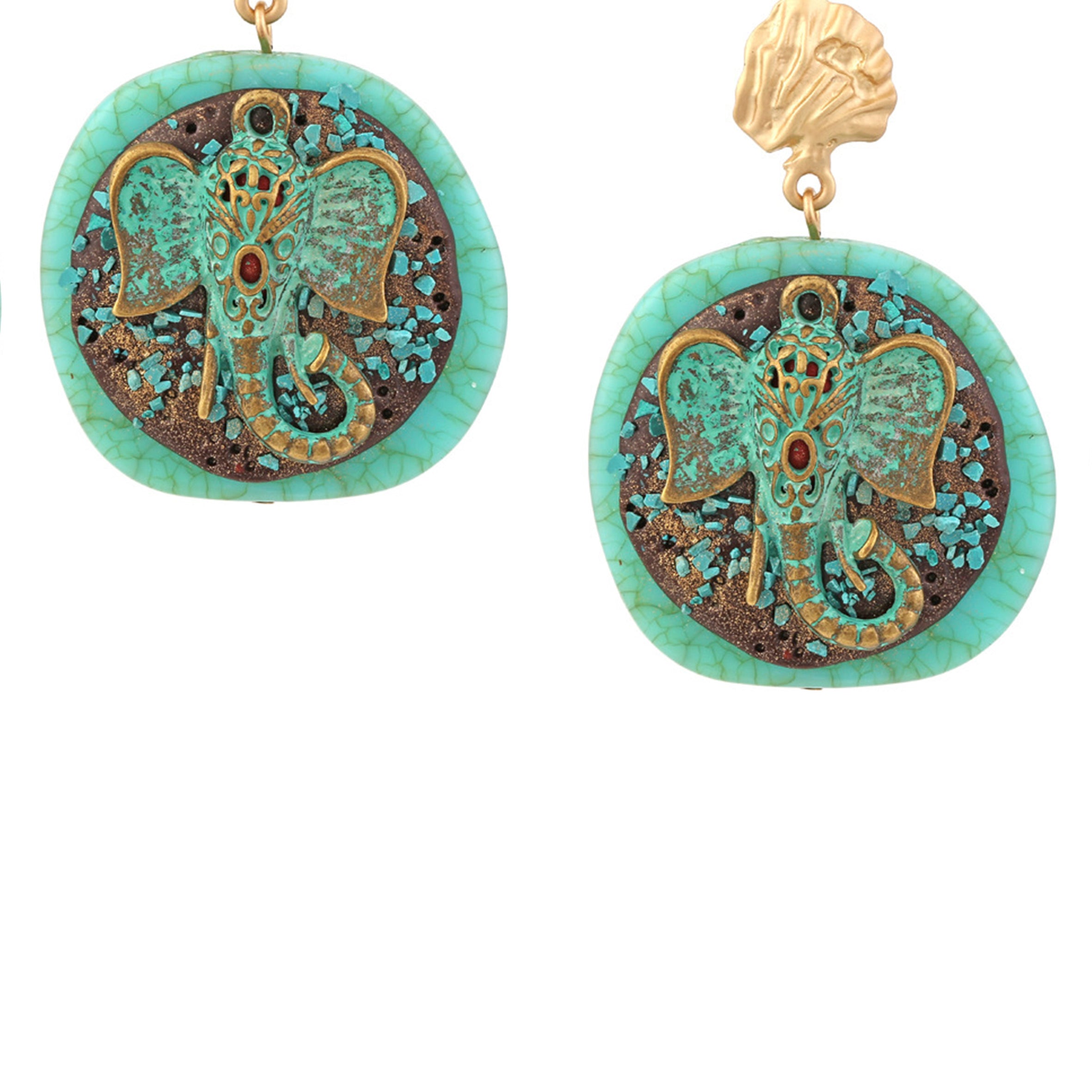 Geometric Elephant Resin Earrings E6686