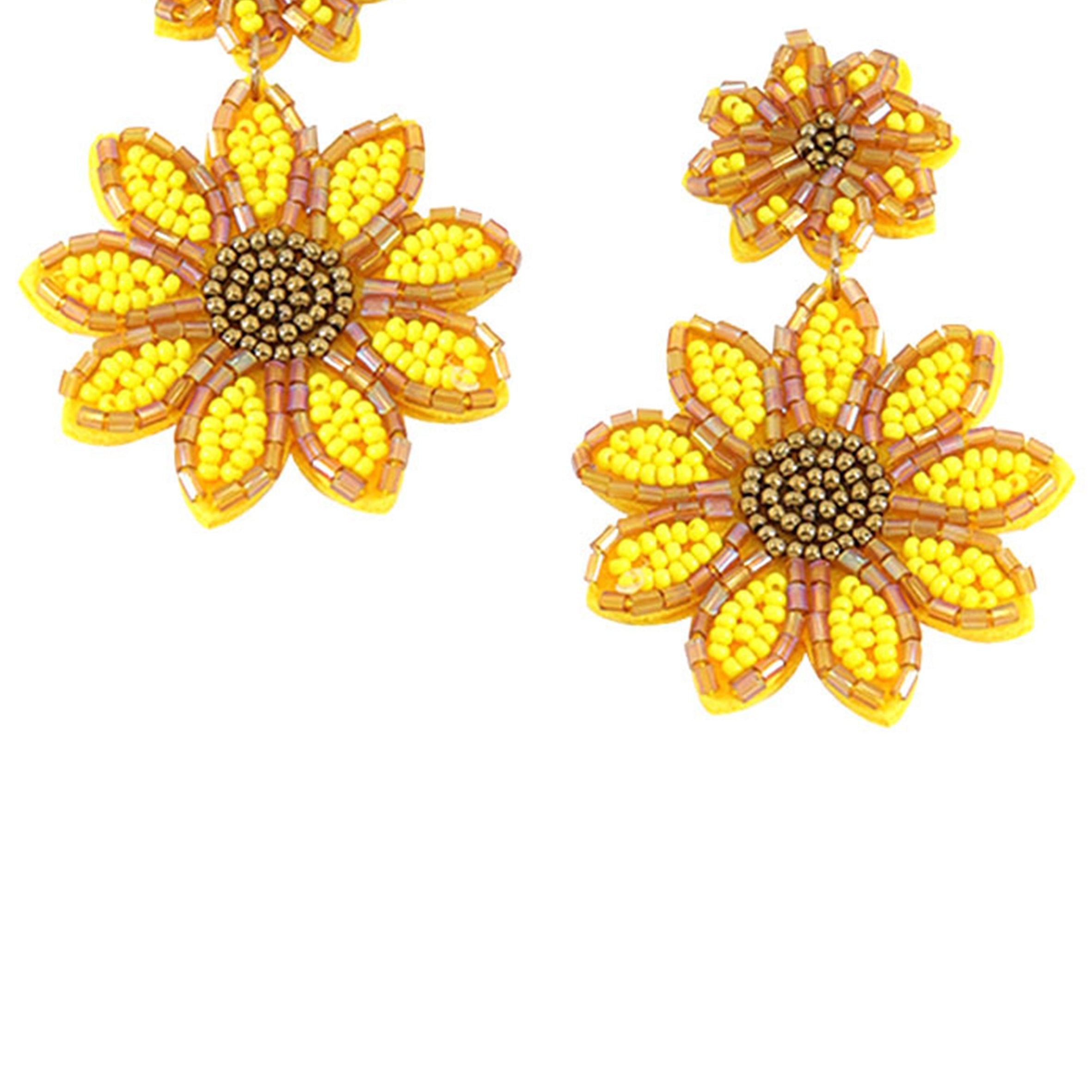 Flower Seed Bead Earrings E6723