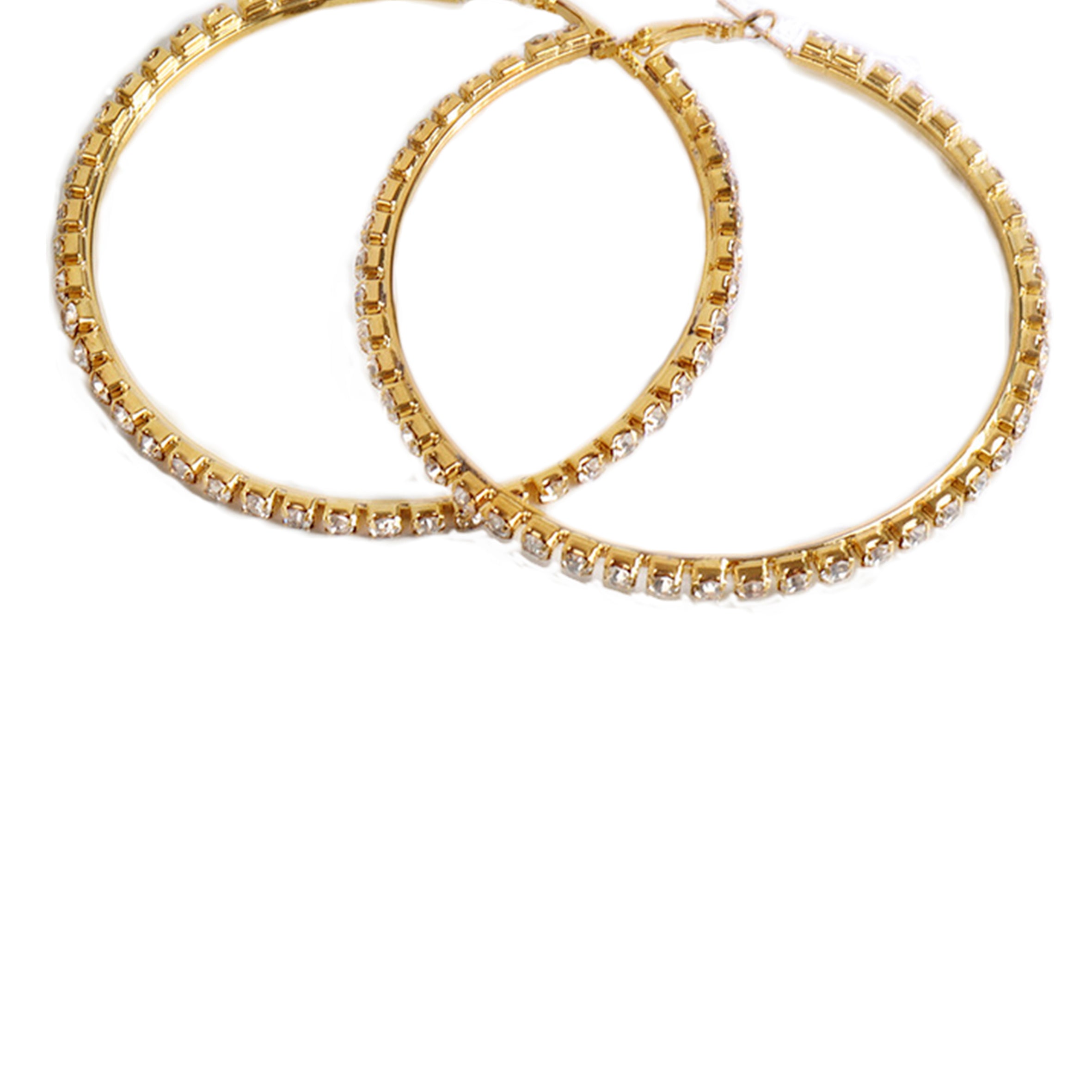 7CM Rhinestone Hoop Earrings E6729