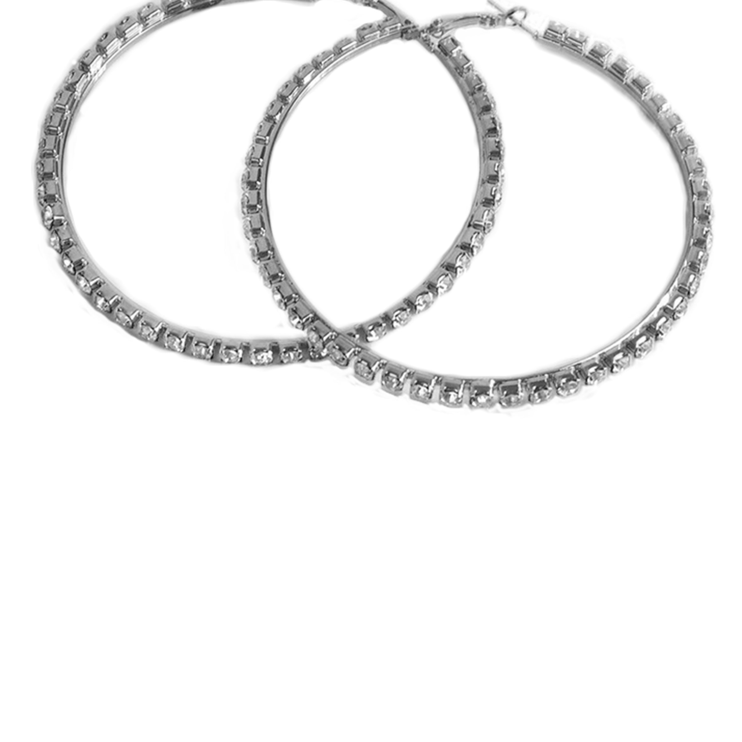 7CM Rhinestone Hoop Earrings E6729