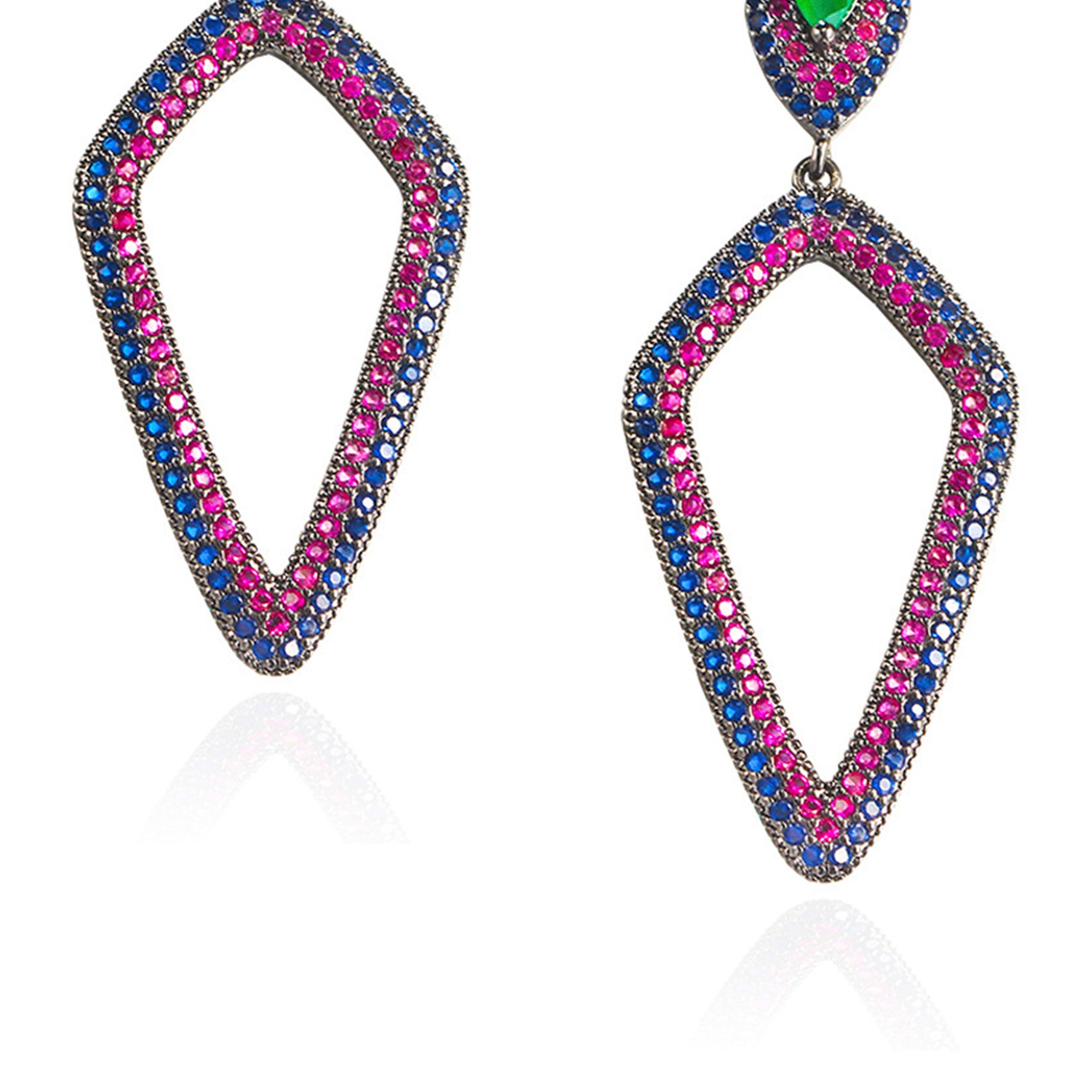 Geometric Rhombus Cubic Zirconia Earrings E6744