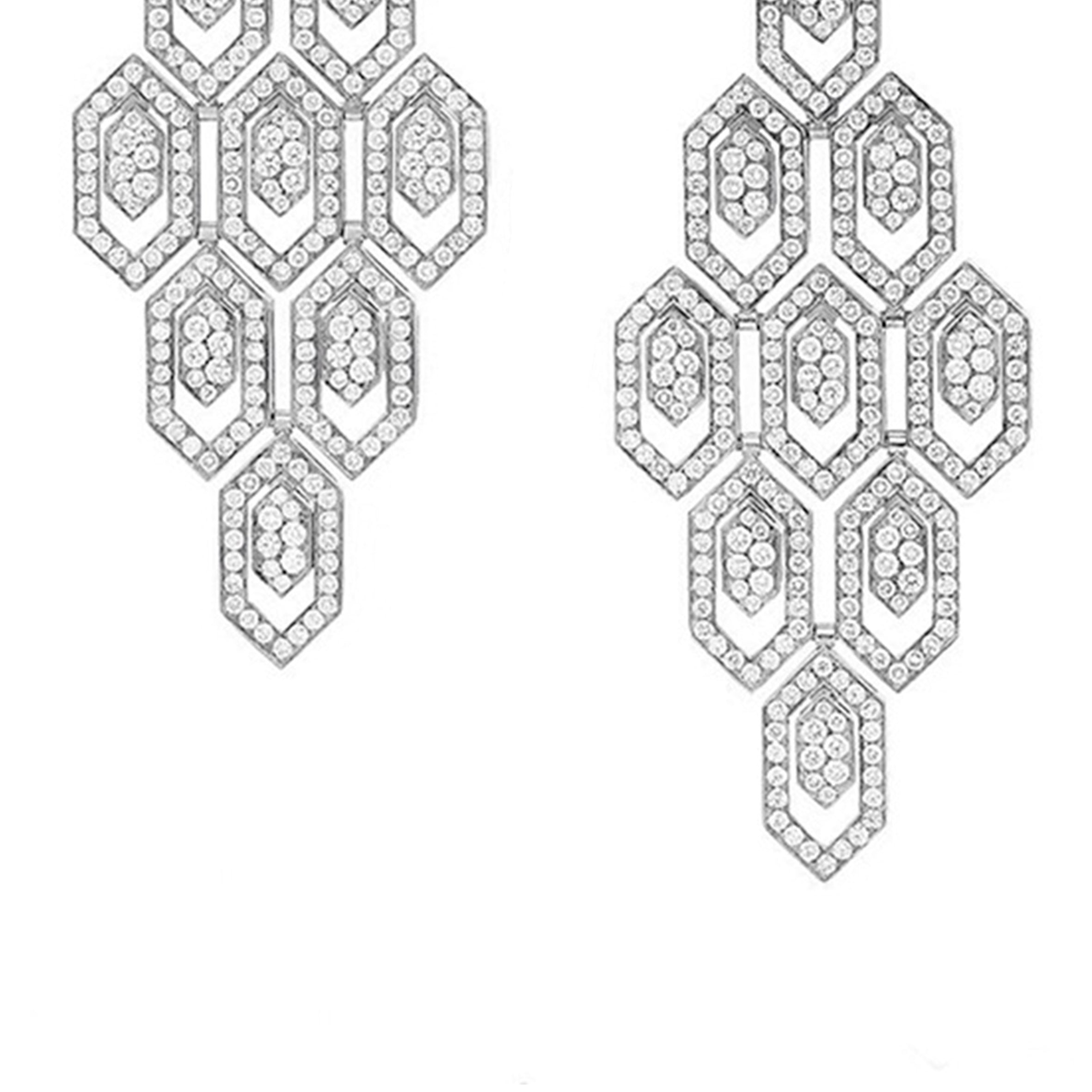 Pendientes de plumas de pavo real con circonitas cúbicas E6764