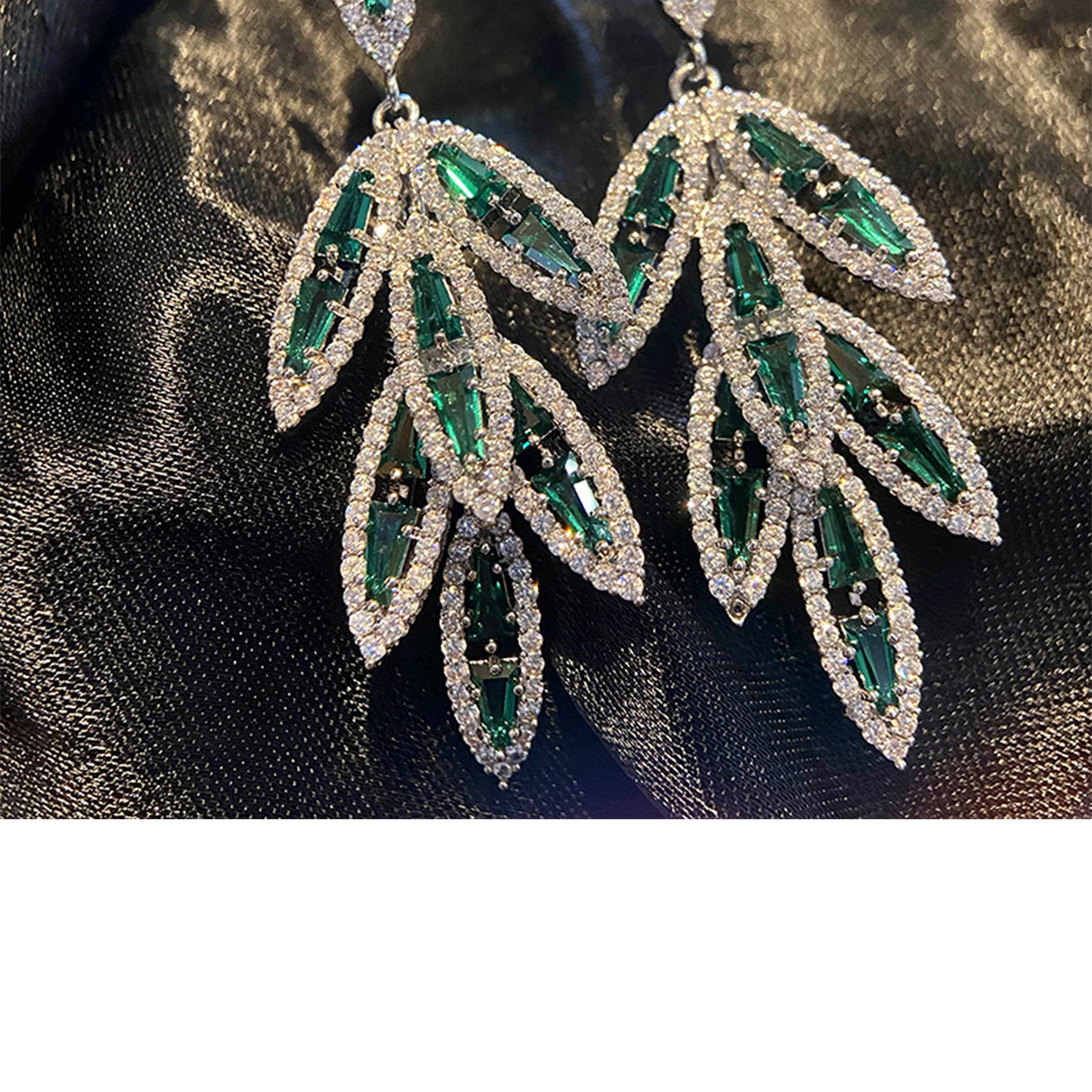 Leaf Cubic Zirconia Earrings E6779