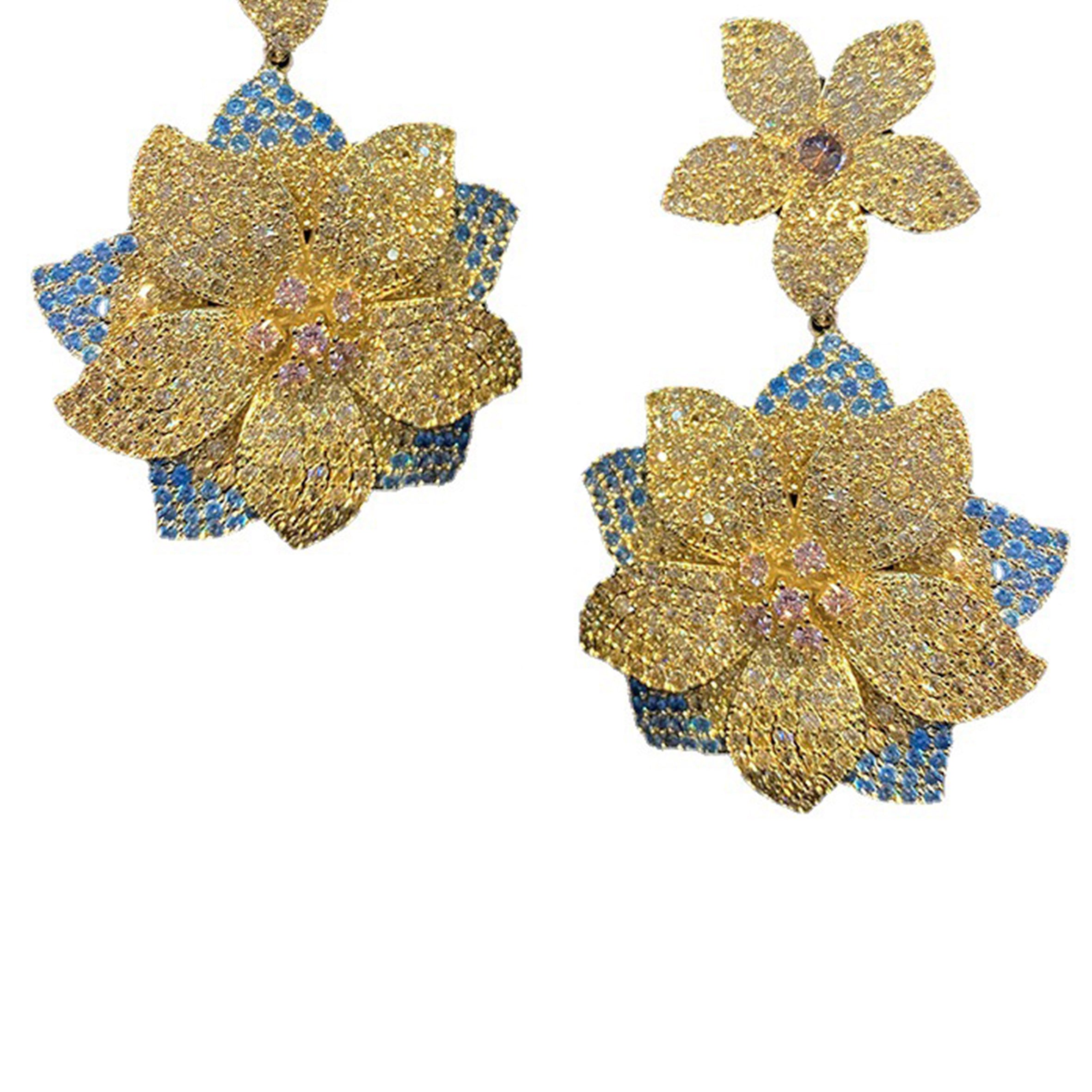 Floral Cubic Zirconia Earrings E6781