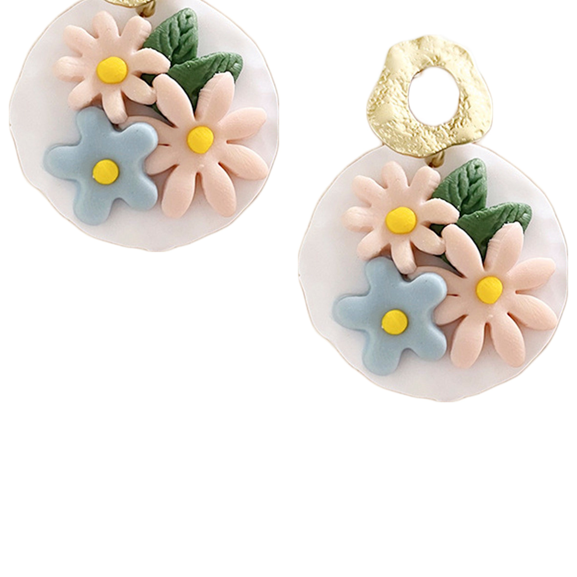 Flower Disc Earrings E6834