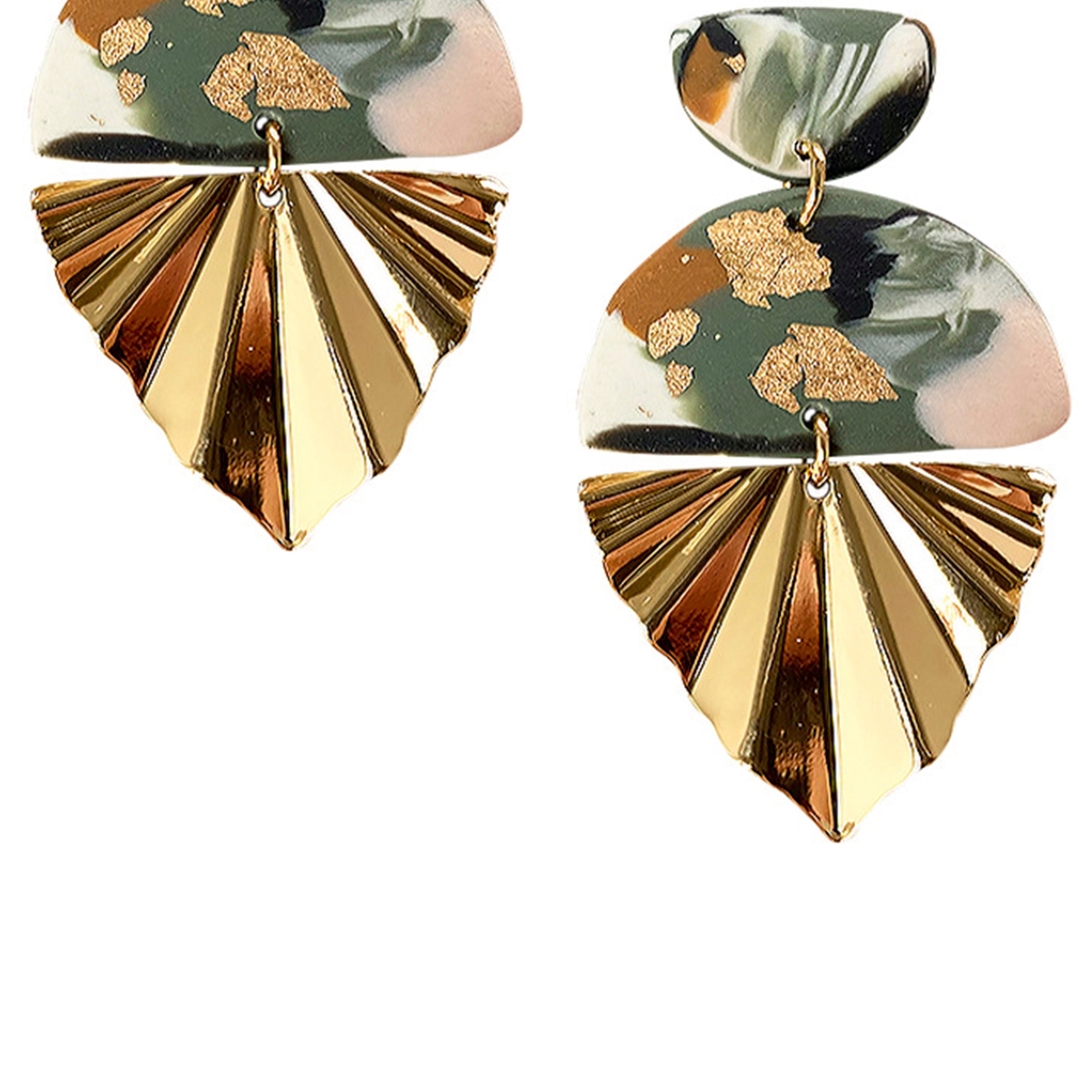 Pendientes de arcilla polimérica con forma de hoja E6837