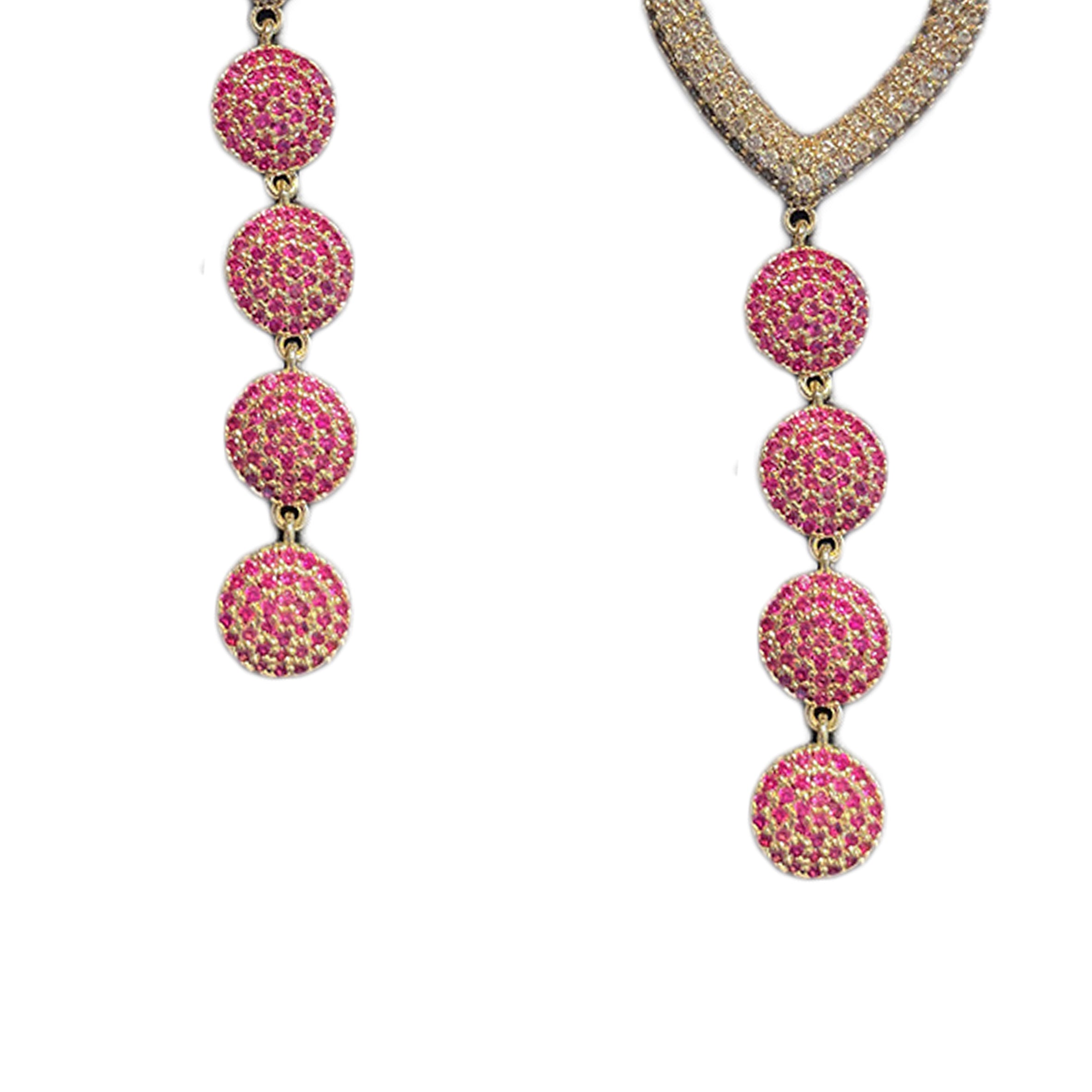 Pendientes de circonita cúbica con cadena de corazón E6868