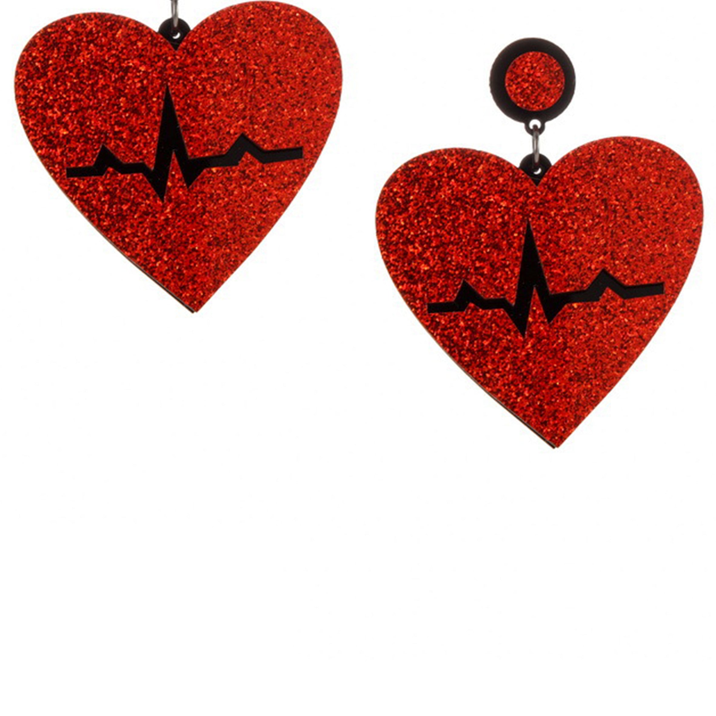 Heartbeat Acrylic Earrings E6889