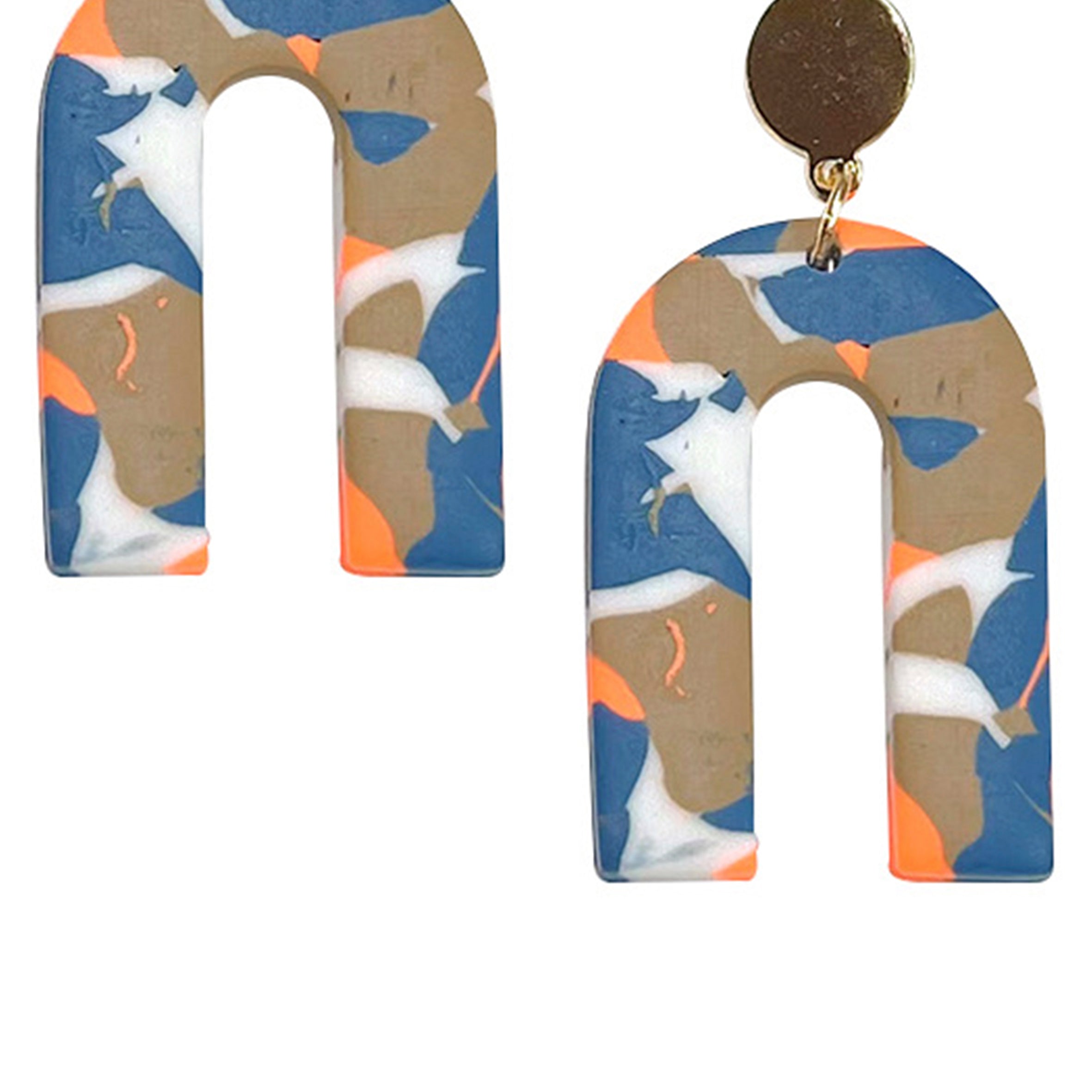 Pendientes de arcilla polimérica en forma de U E6976