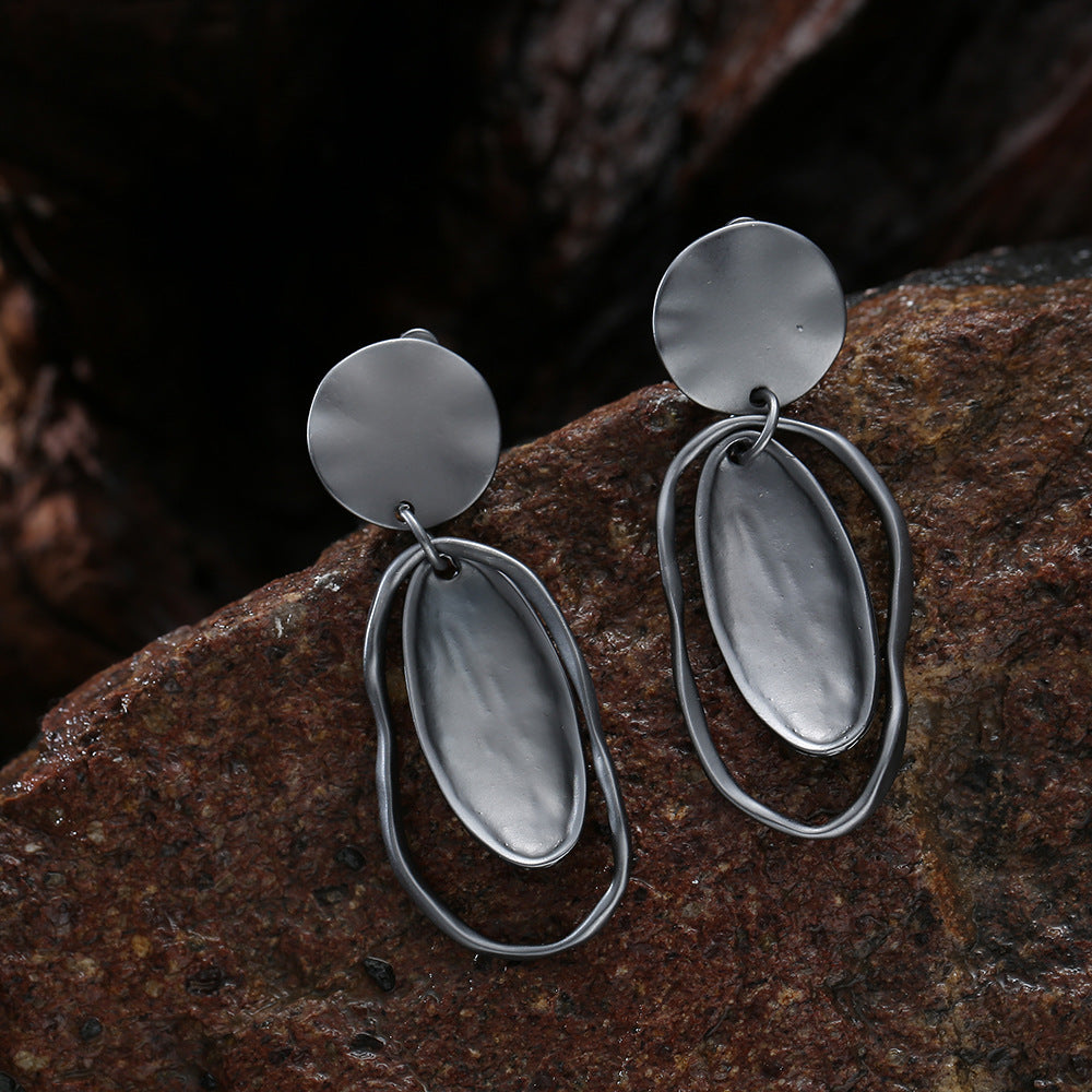 Geometry Oval Alloy Earrings E7049