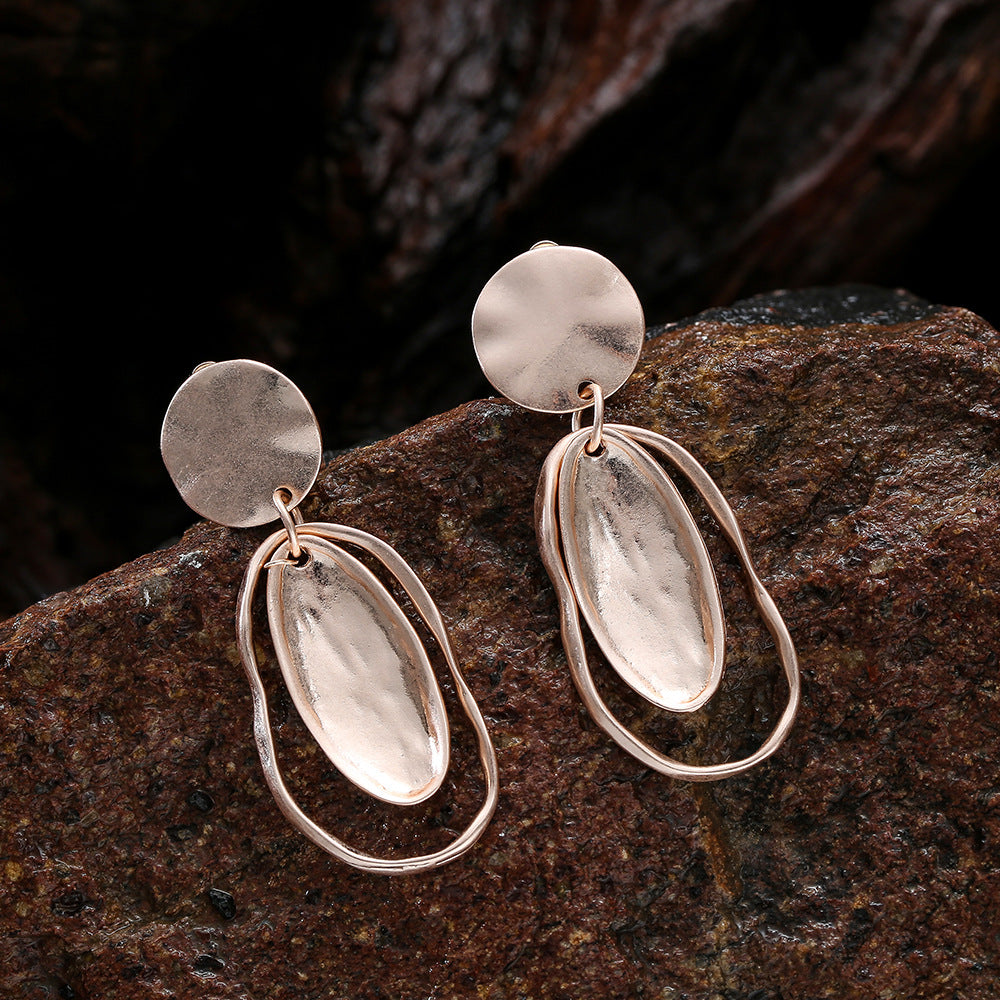 Geometry Oval Alloy Earrings E7049