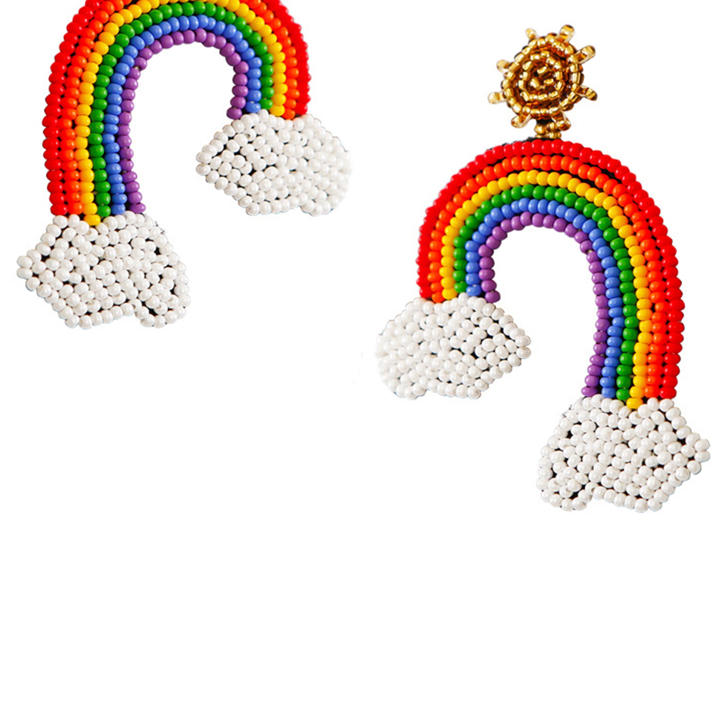 Pendientes de cuentas de semillas de arcoíris E6862-1