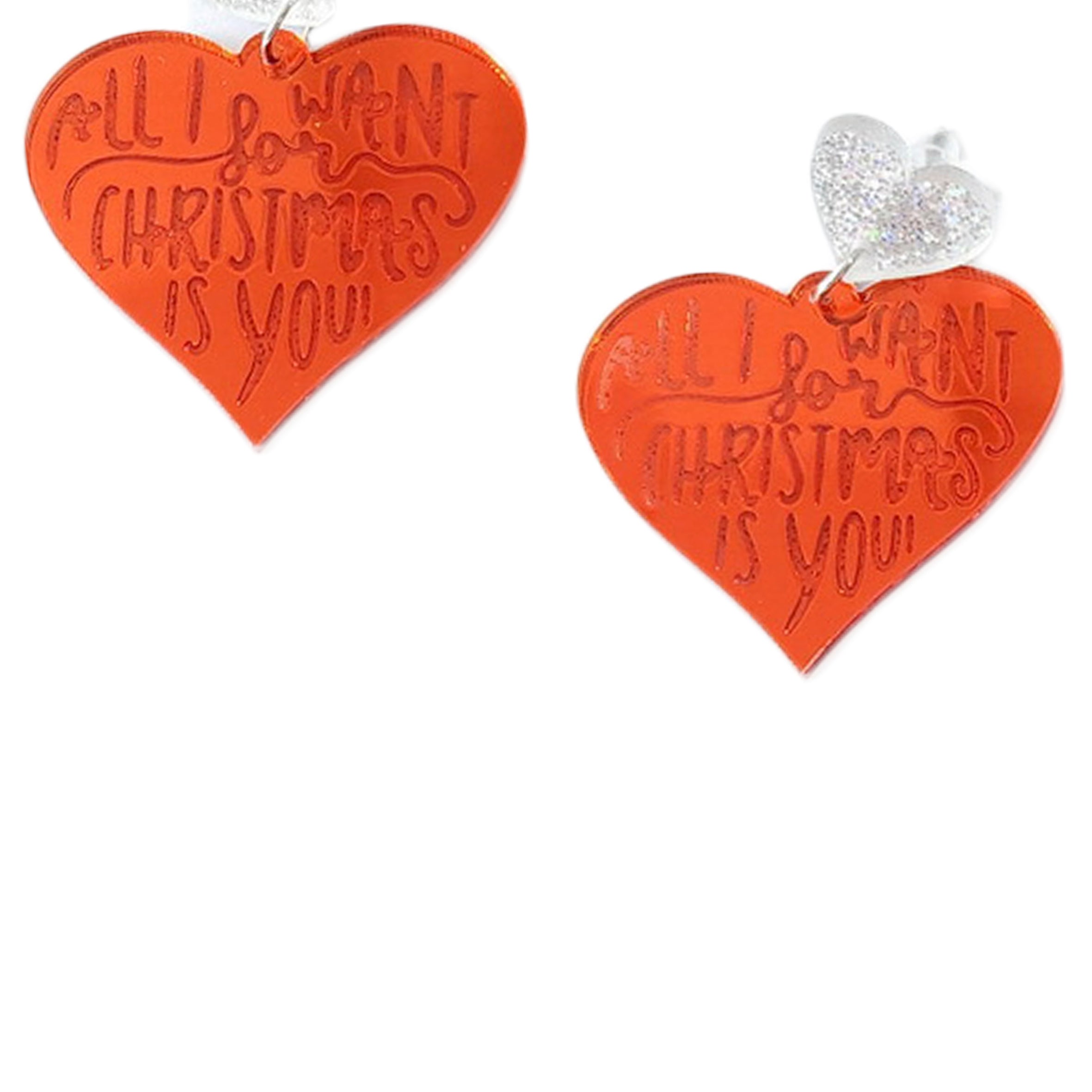 Pendientes acrílicos de corazón E7070