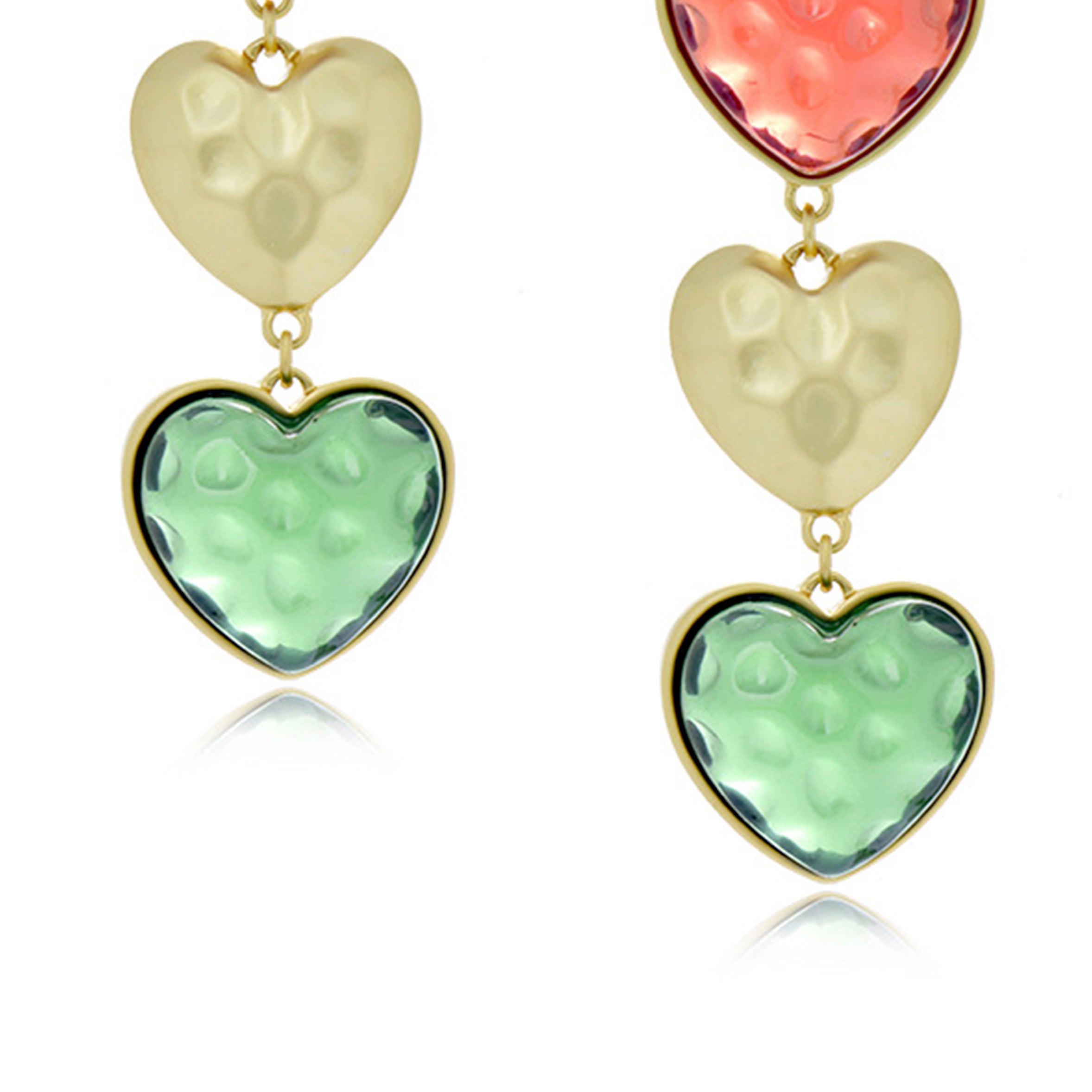 Pendientes de aleación con cadena de corazón E7107