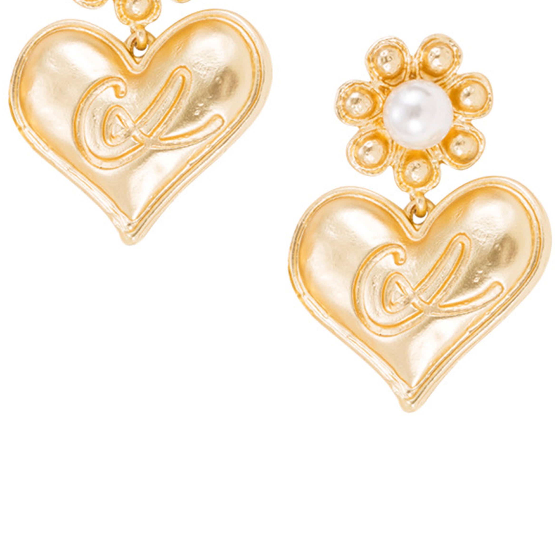 Pendientes de aleación con forma de corazón E7187