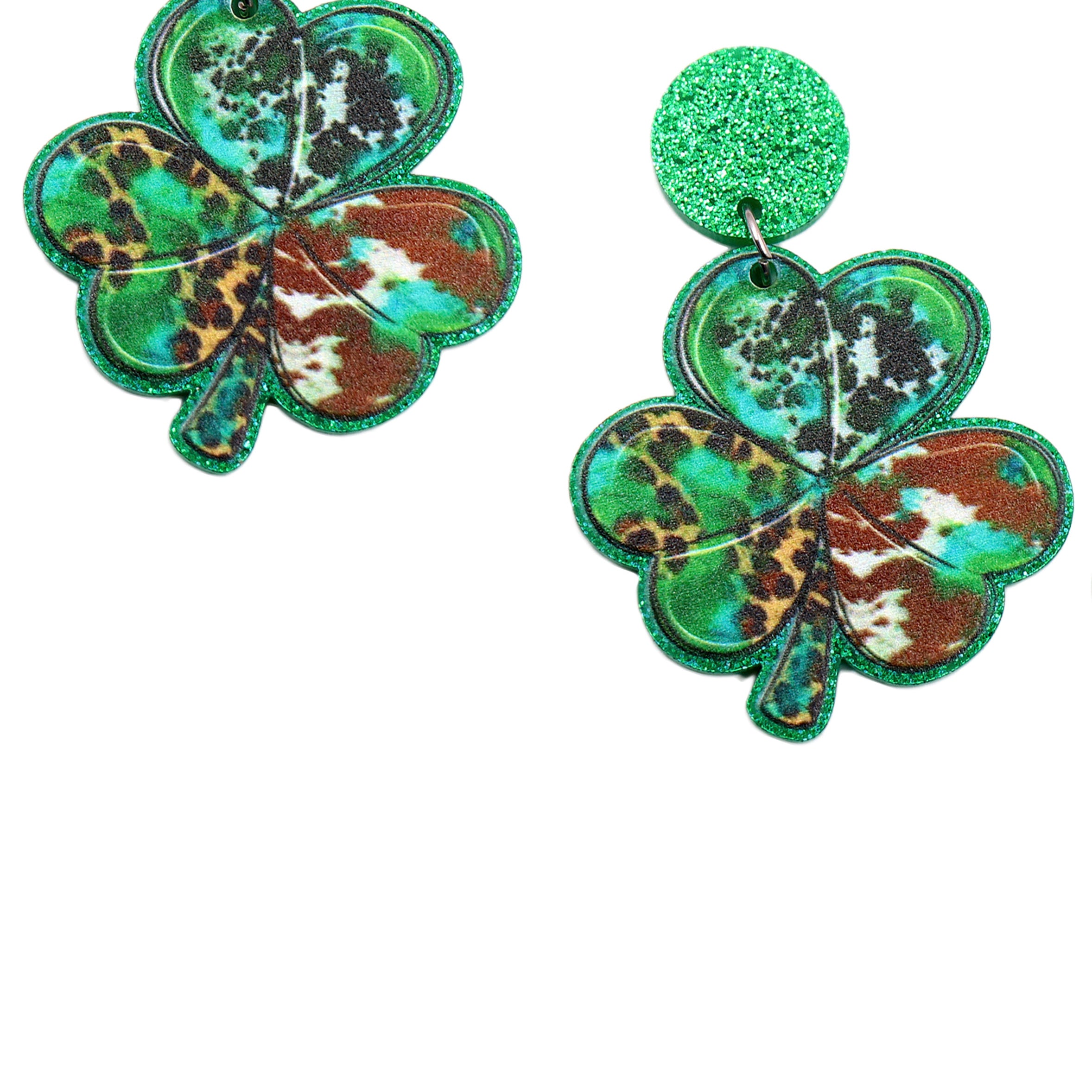 Pendientes acrílicos de trébol E7201