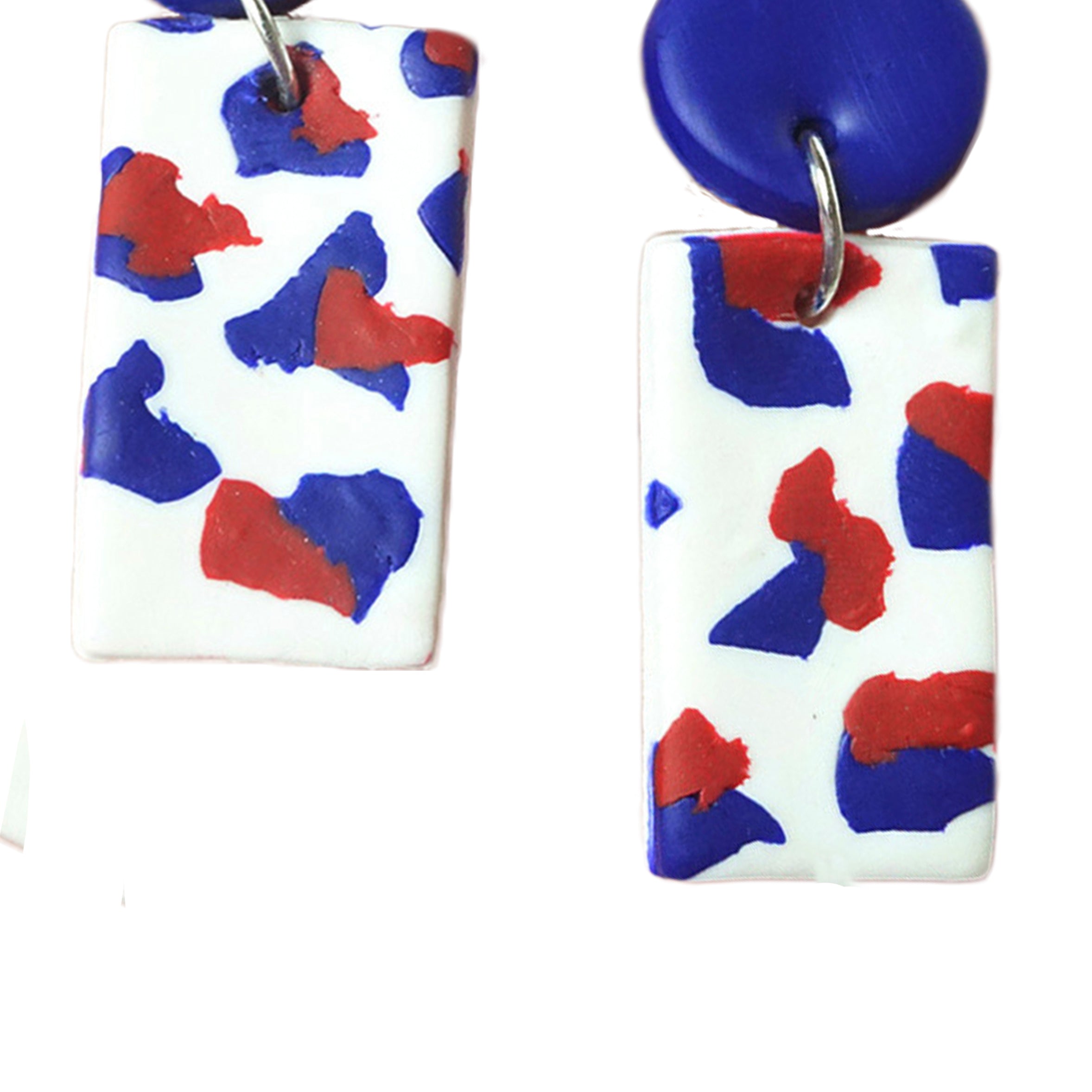 Pendientes rectangulares de arcilla polimérica con el lema Día de la Independencia E7259