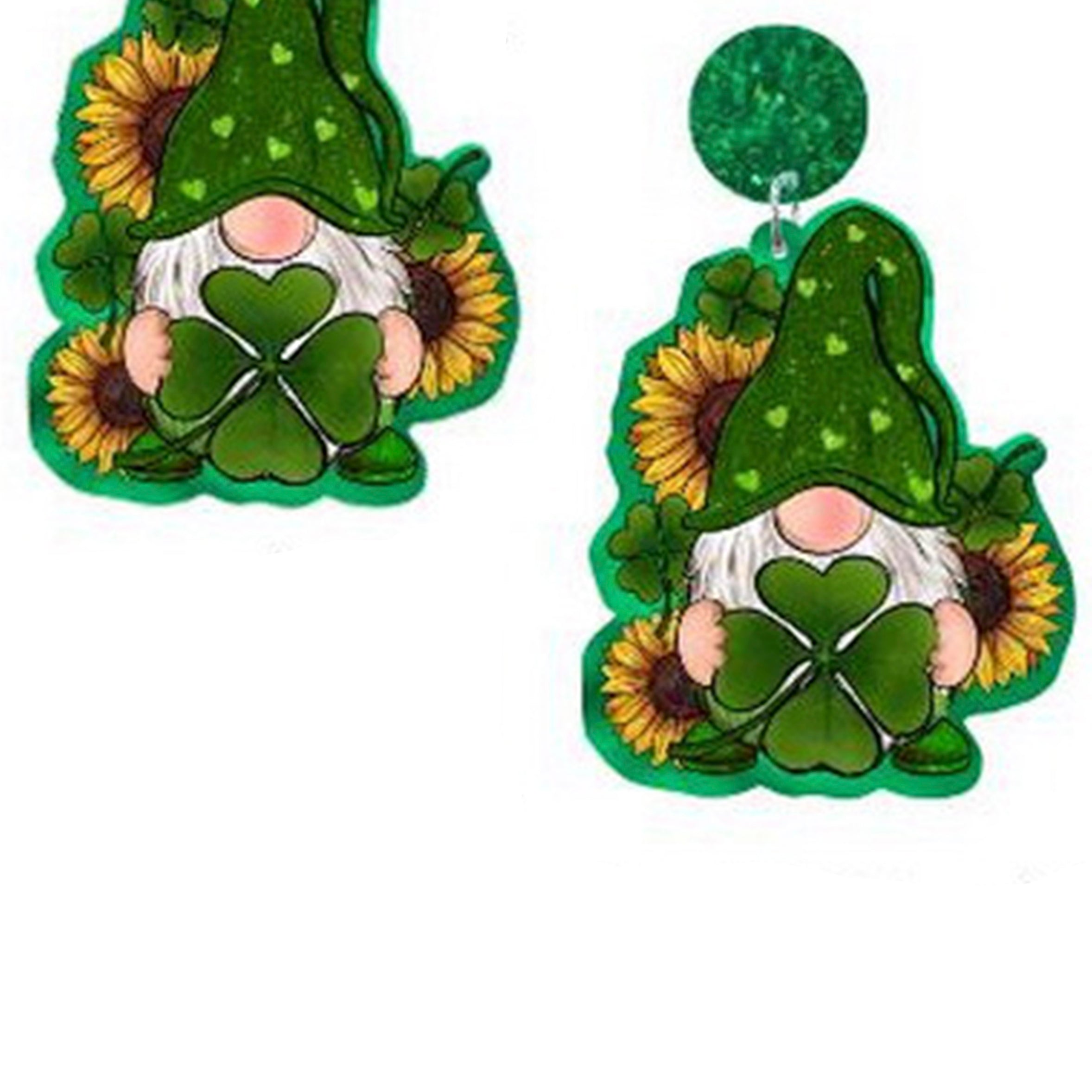 Pendientes acrílicos con el hombre girasol de San Patricio E7280