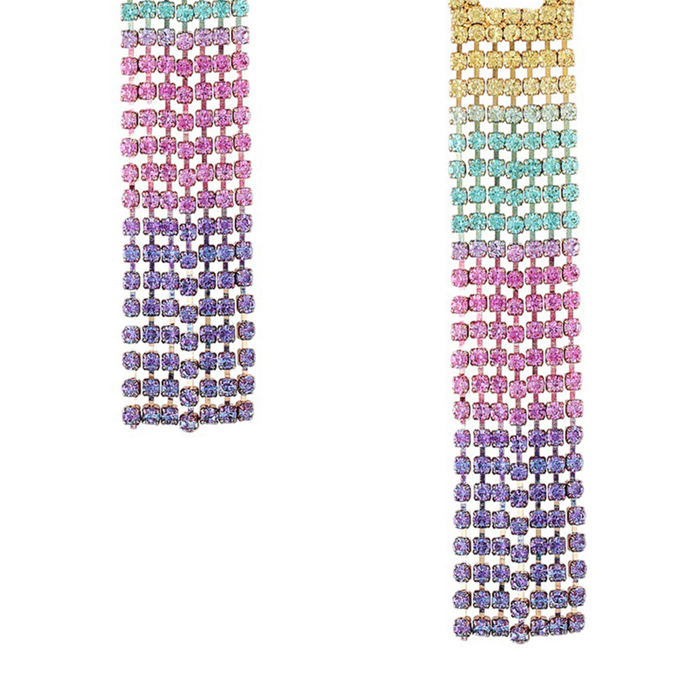 Pendientes con borlas de diamantes de imitación E7309