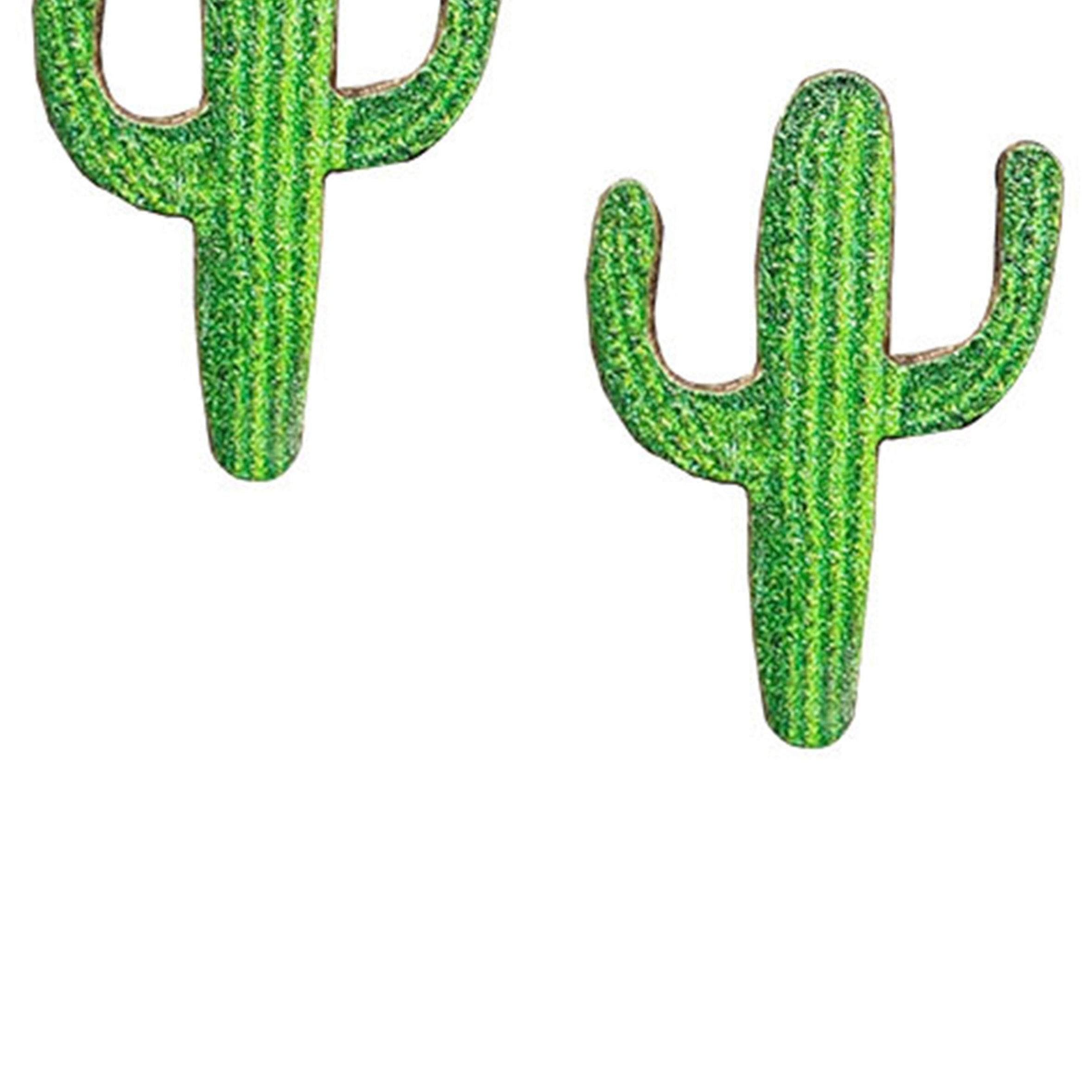 Pendientes de madera con forma de cactus E7342