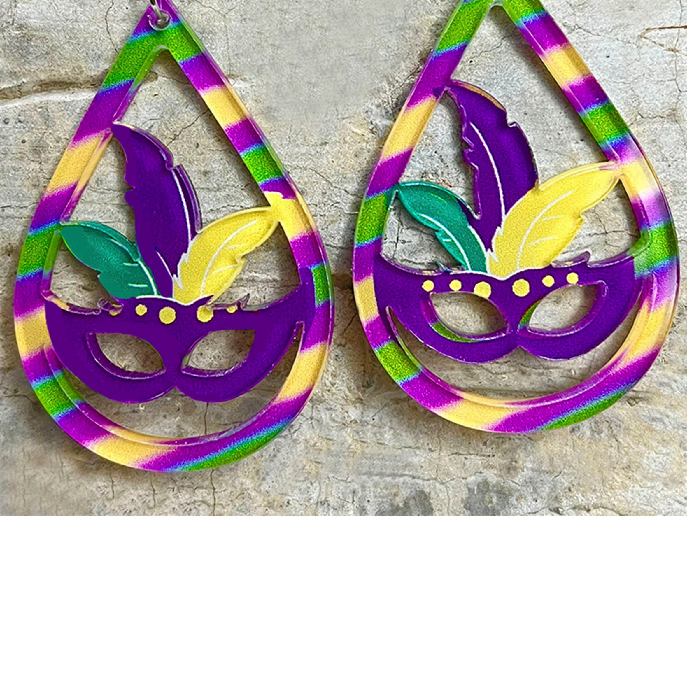 Pendientes acrílicos con forma de lágrima E7343