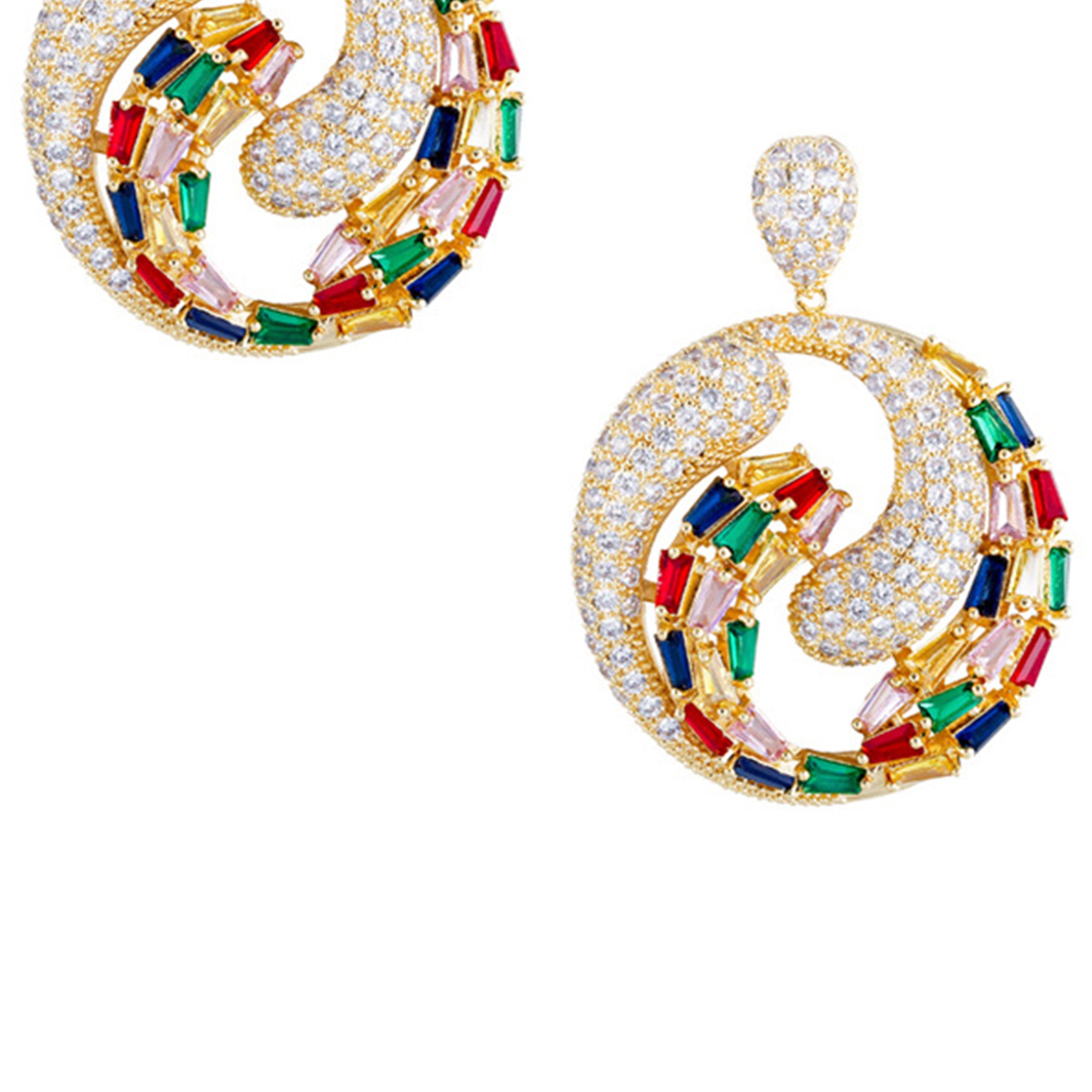 Geometry Circle Cubic Zirconia Earrings E7347