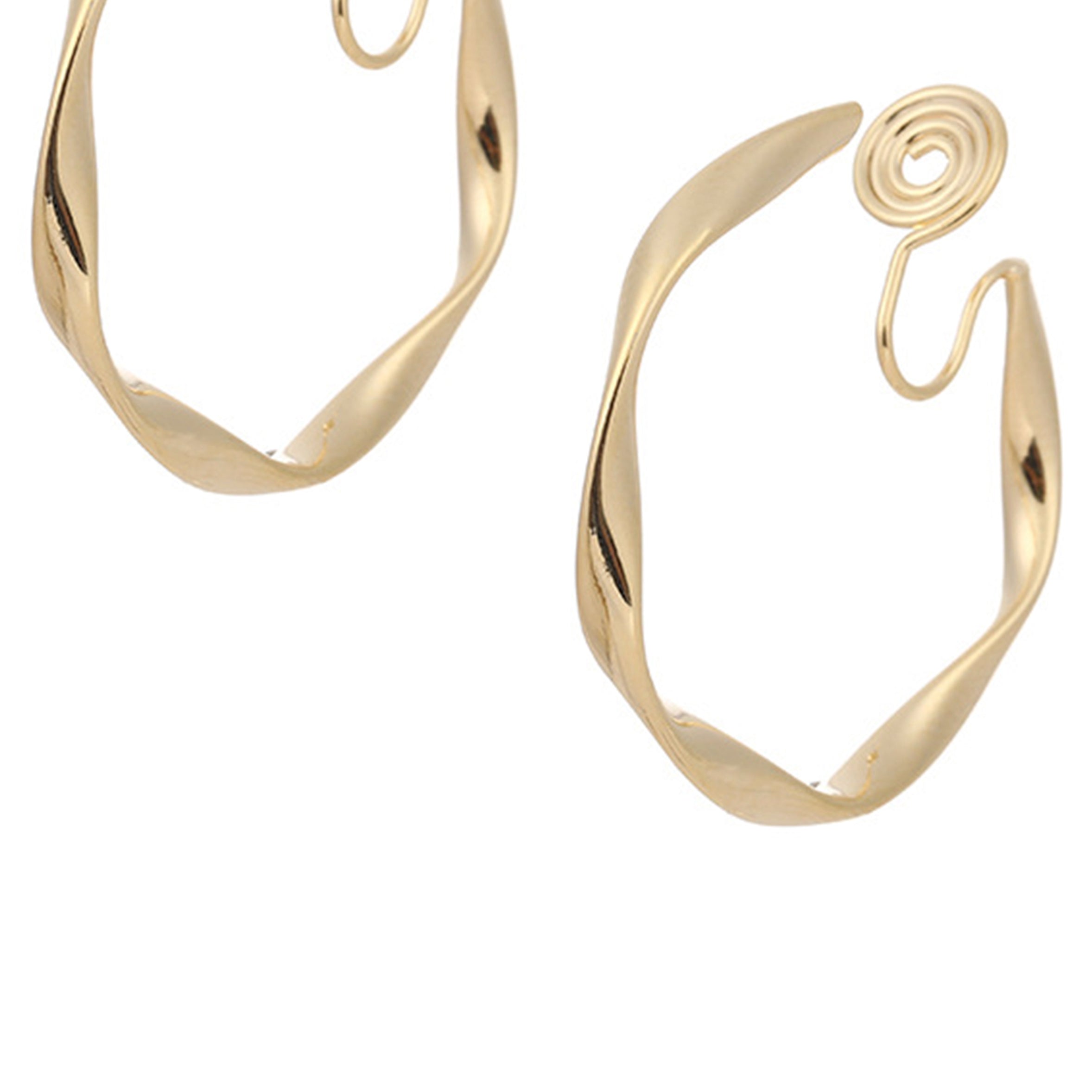 Pendientes de aro de aleación torcida con clip E7368