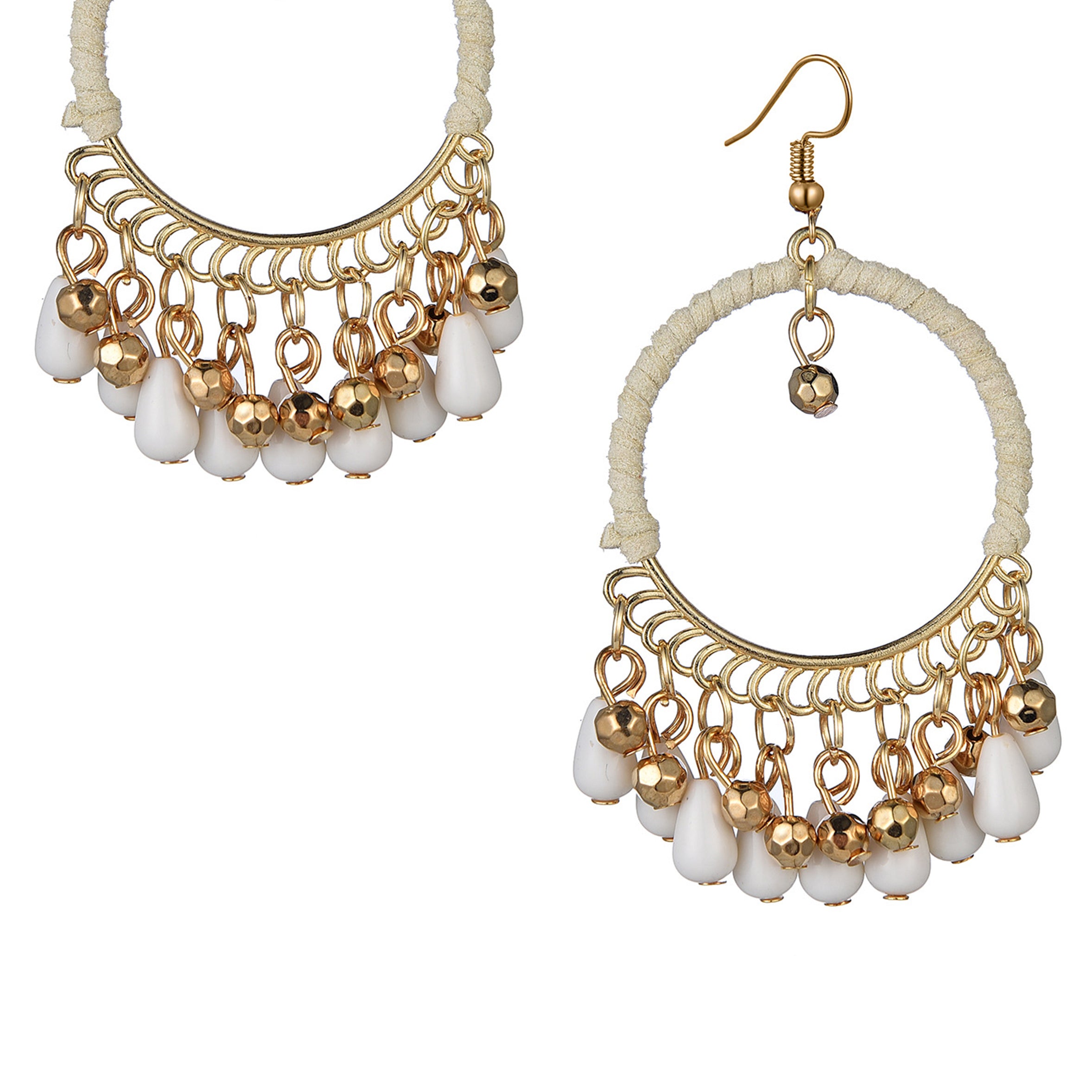 Circle Tassel Bead Earrings E7397