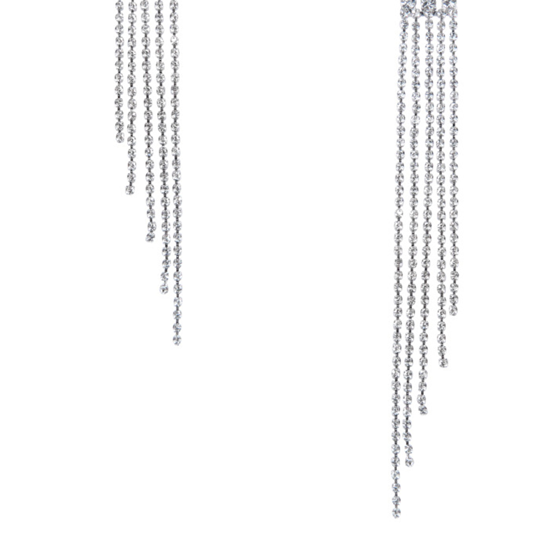 Pendientes largos con borlas y diamantes de imitación E7485