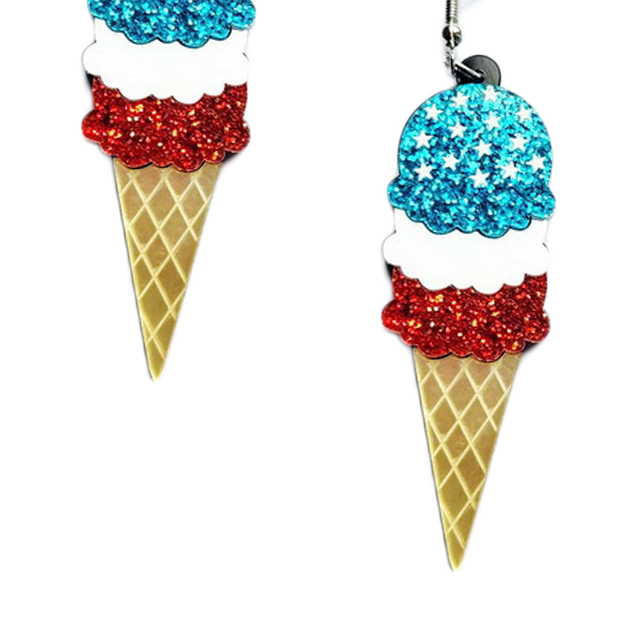 Pendientes acrílicos con forma de helado del Día de la Independencia E7495