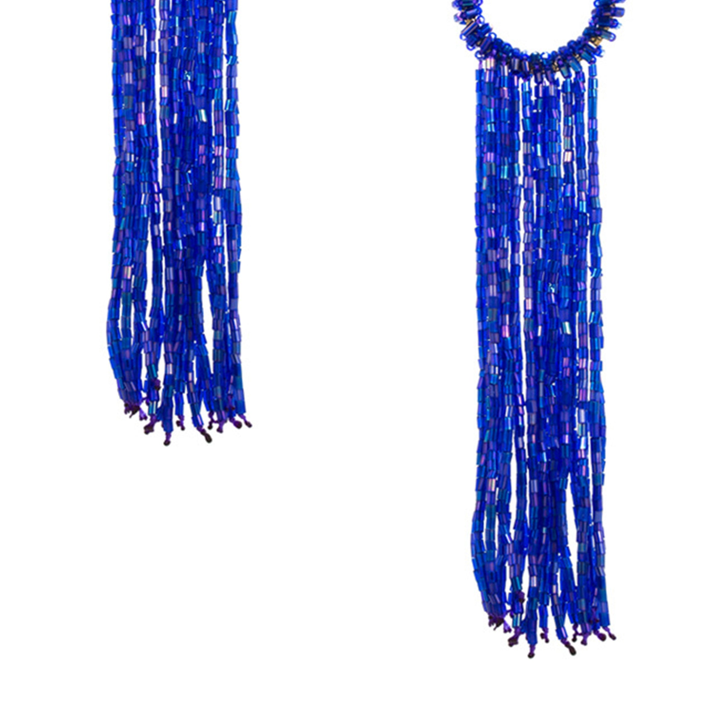 Pendientes de borlas con cuentas de semillas en forma de aro E7562