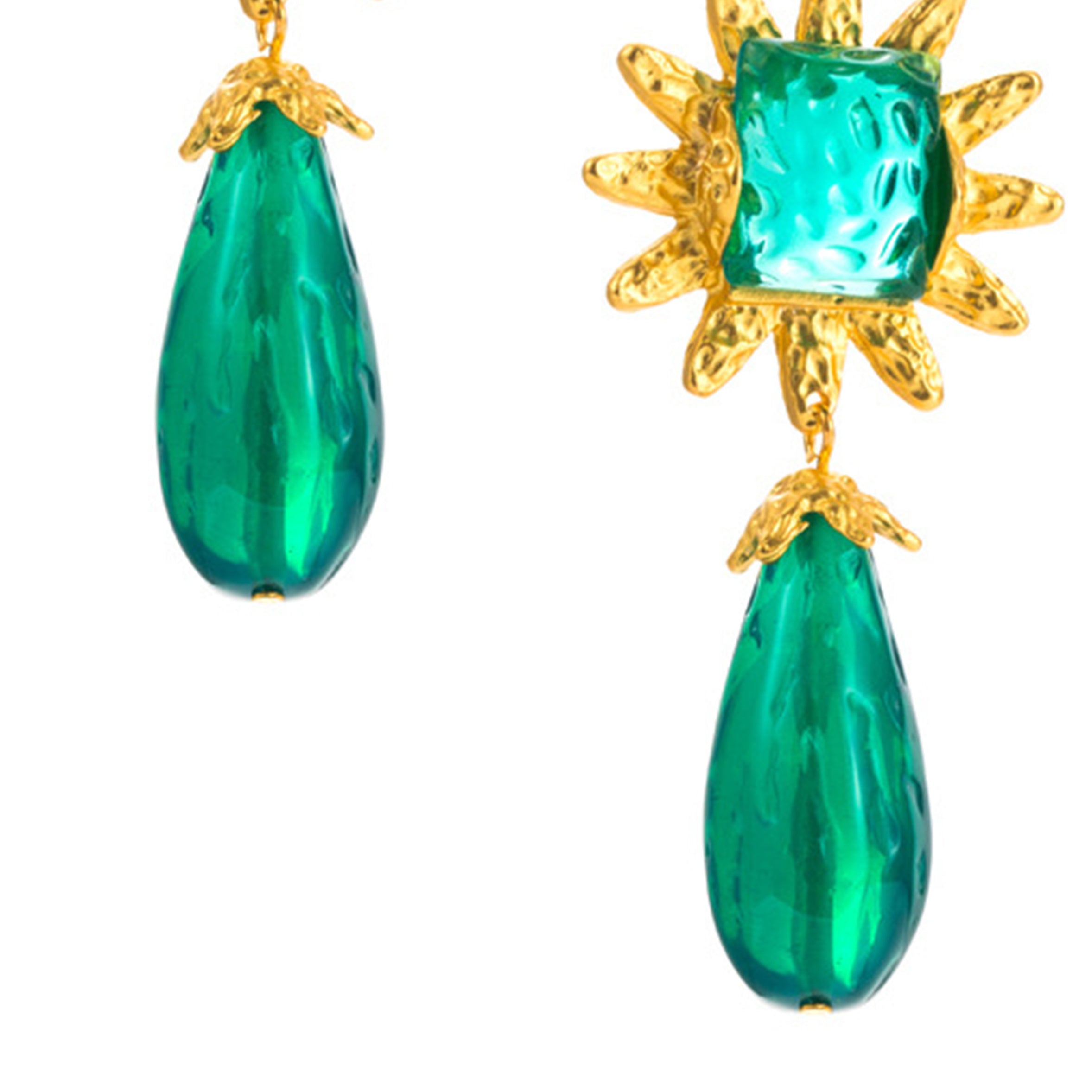 Pendientes de resina con forma de lágrima de sol E7576