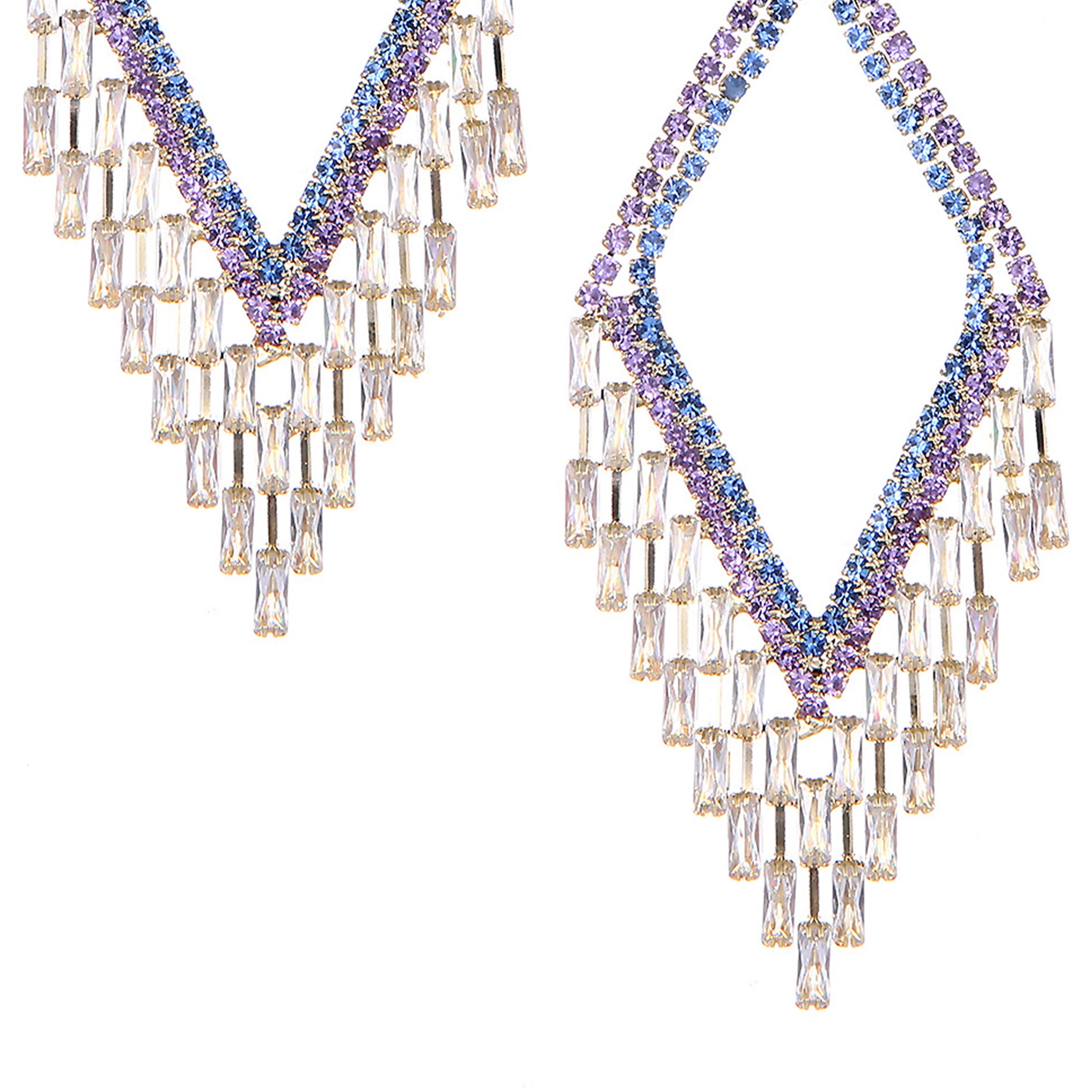 Pendientes de circonita cúbica con diamantes E7608