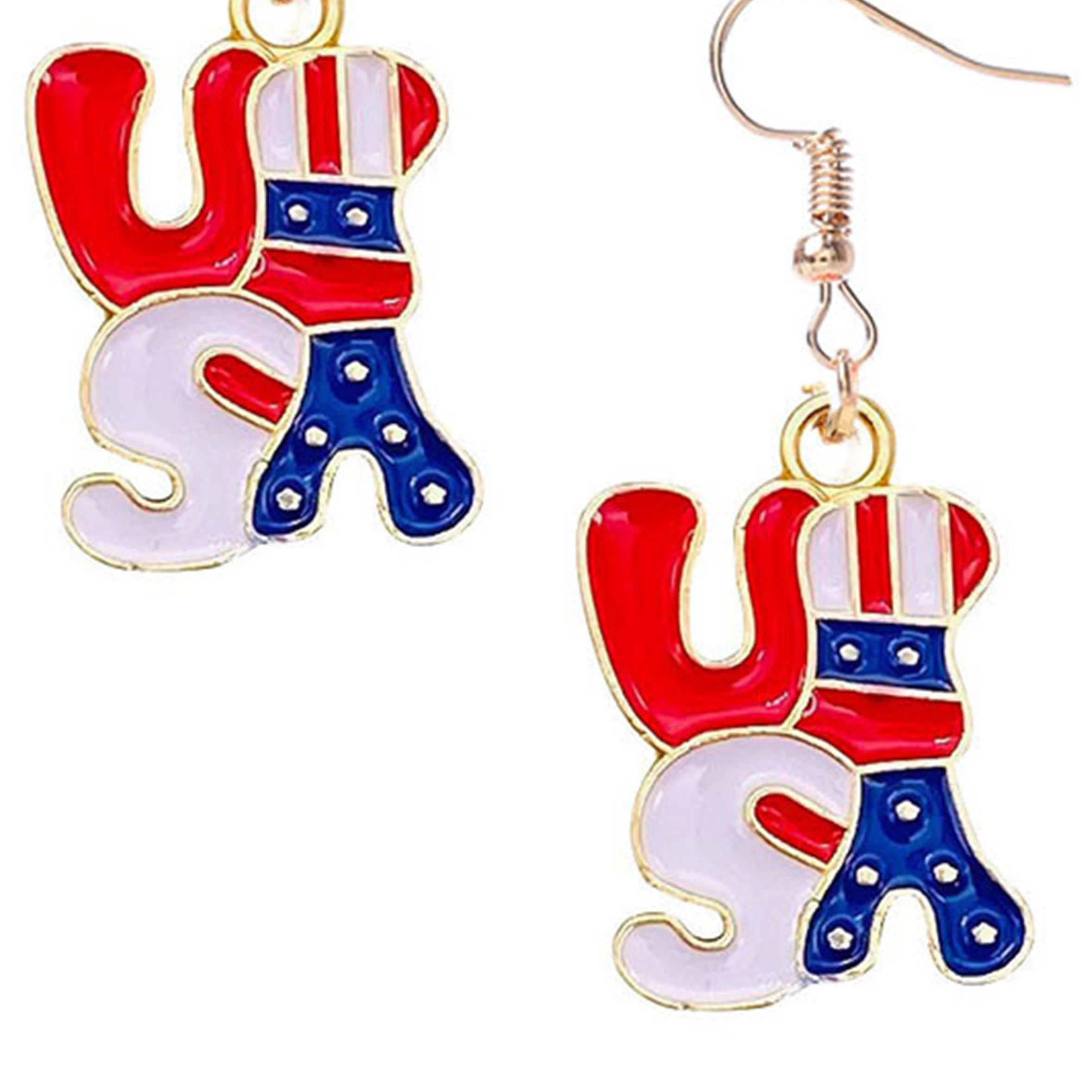 Pendientes de aleación con la bandera estadounidense de EE. UU. E7632