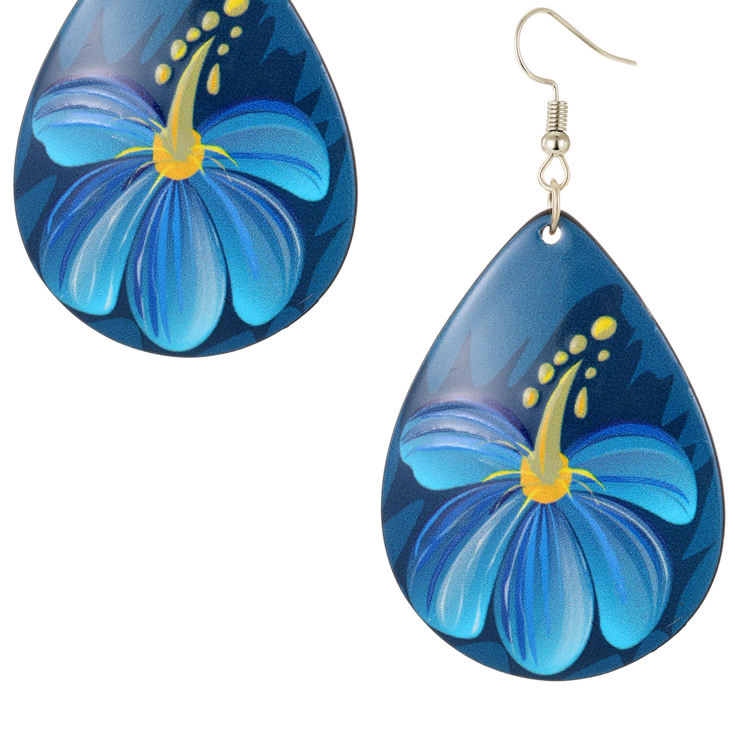 Floral Teardrop Acrylic Earrings E7640