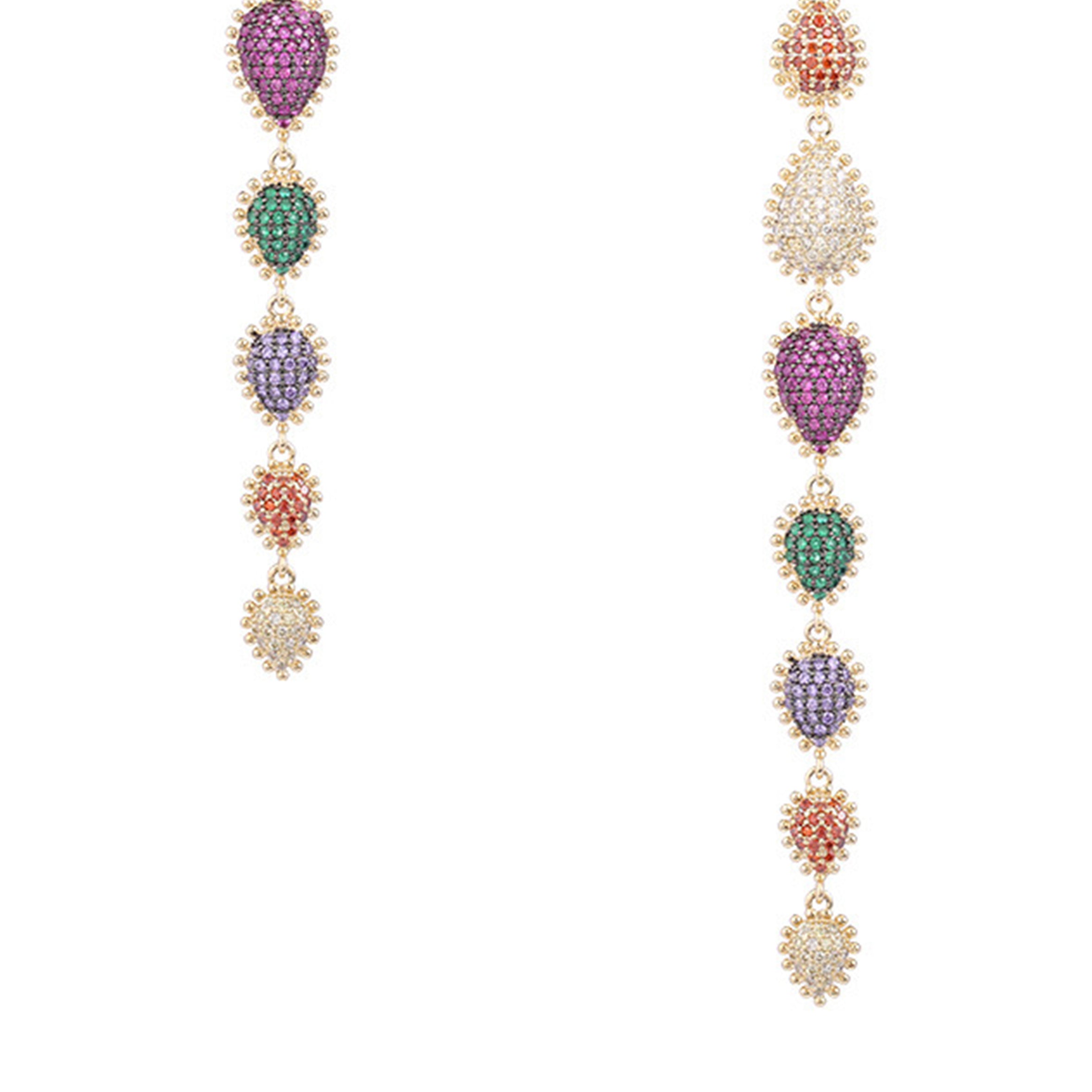 Pendientes de circonita cúbica con borlas geométricas E7680