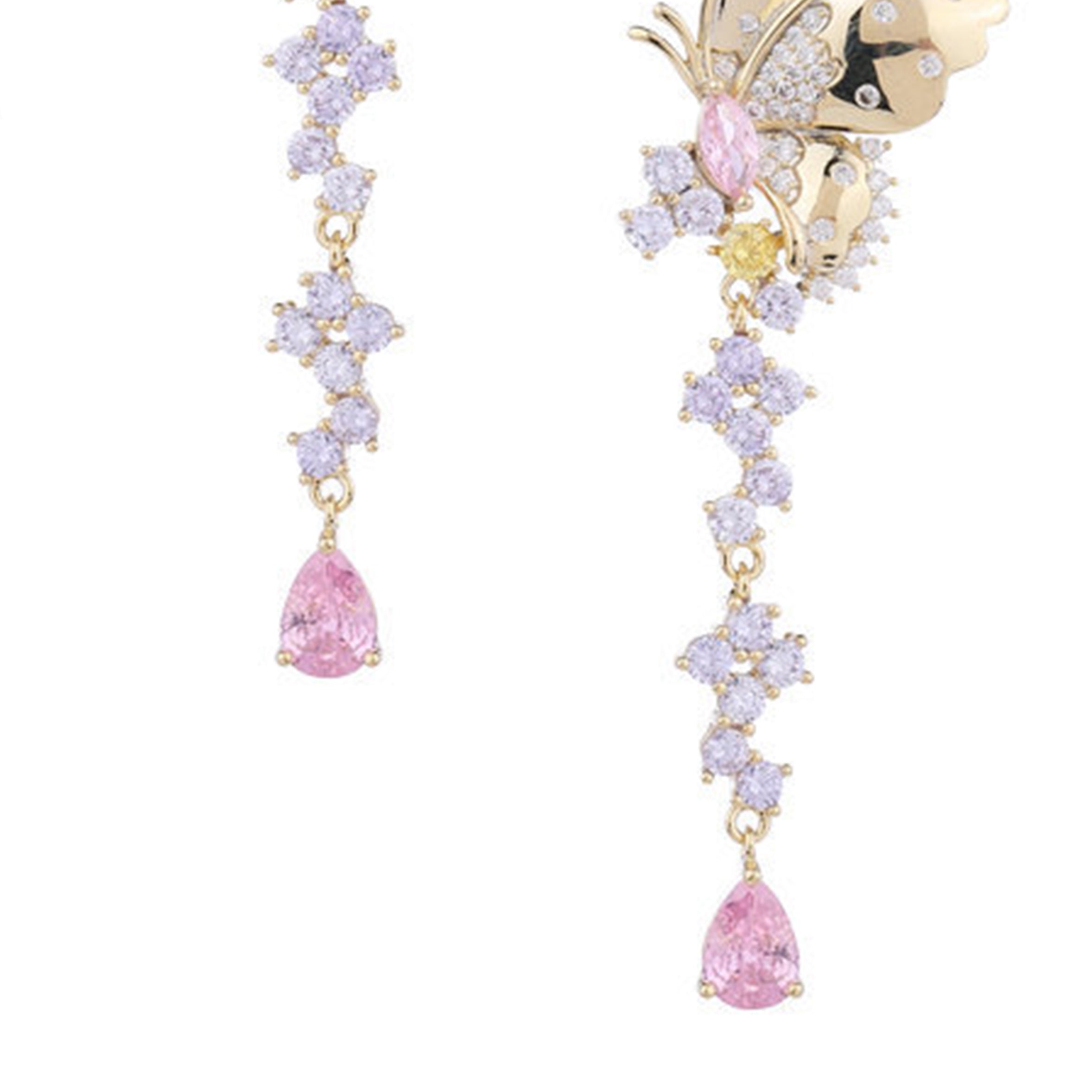 Butterfly Tassel Zirconia Earrings E7684